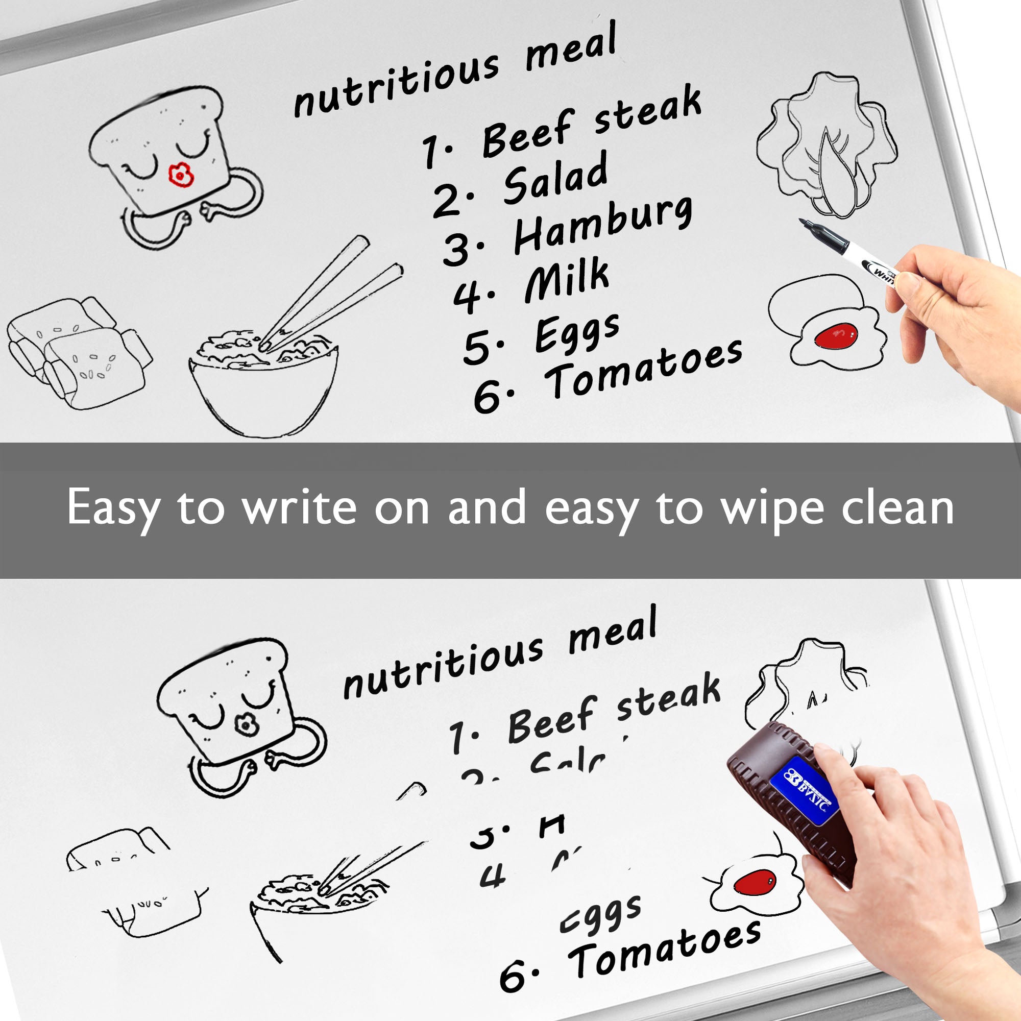 METALLIQUE Magnetic Dry Erase Board Value Pack, 24 x 36 in