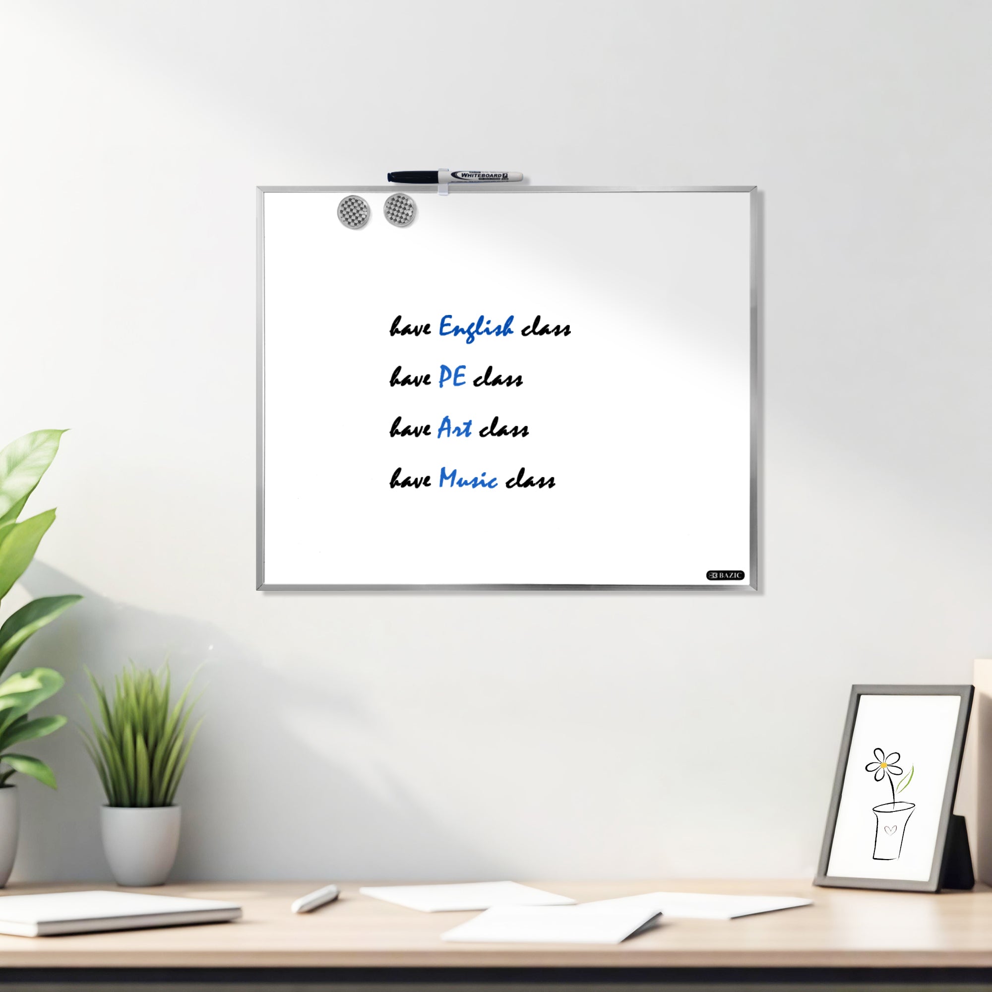 METALLIQUE Magnetic Dry Erase Board, 16 x 20 in