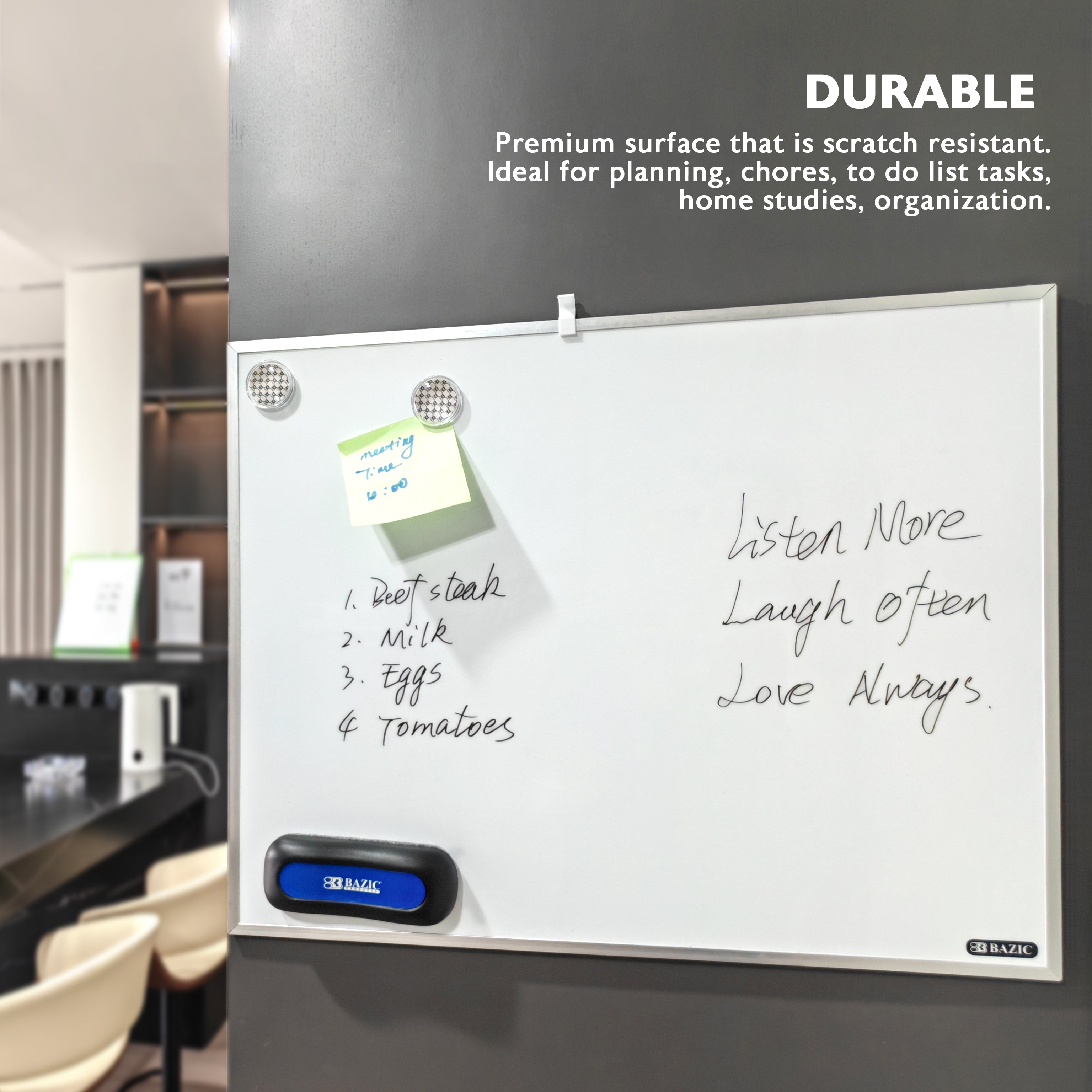 16" X 20" METALLIQUE Aluminum Frame Magnetic Dry Erase Board