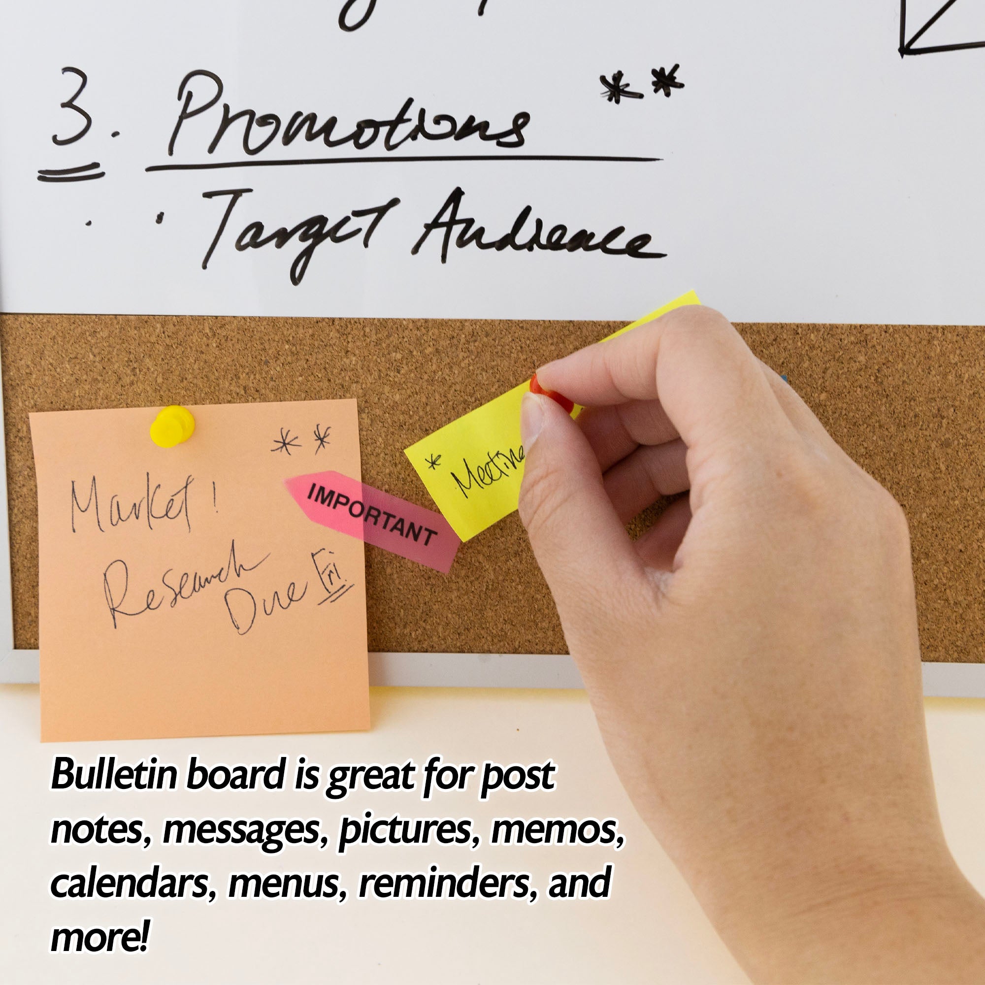 Magnetic Dry Erase and Cork Combo Board, 16 x 20 in
