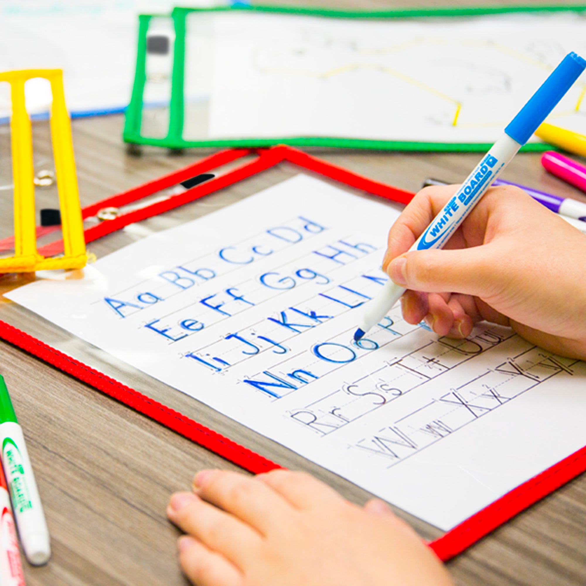 Reusable Dry Erase Pockets, 9 x 12 in, Sleeve
