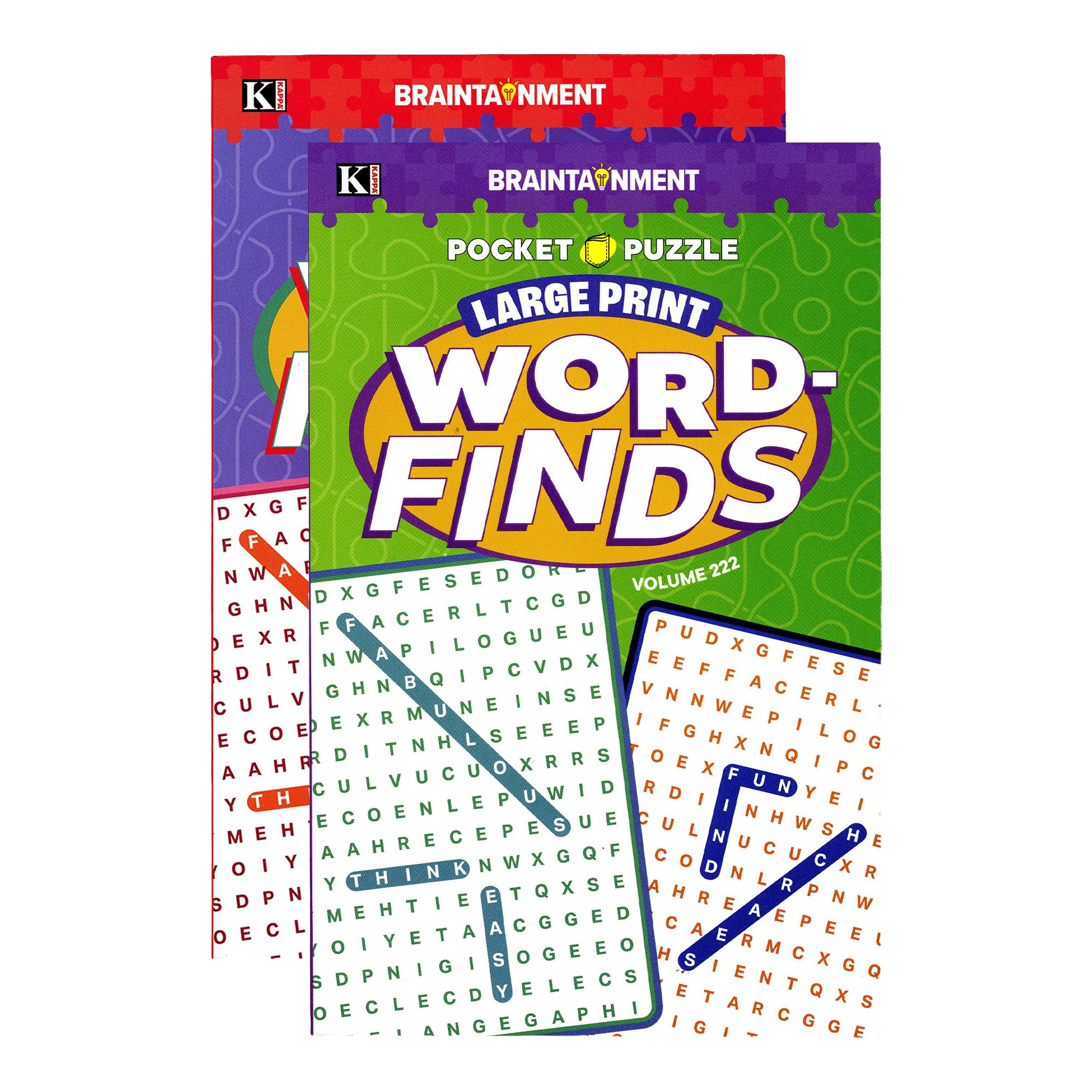 BAZIC Pocket Puzzle Large Print Word Find Puzzle Book, Digest Size, 5.26 x 8.23 in