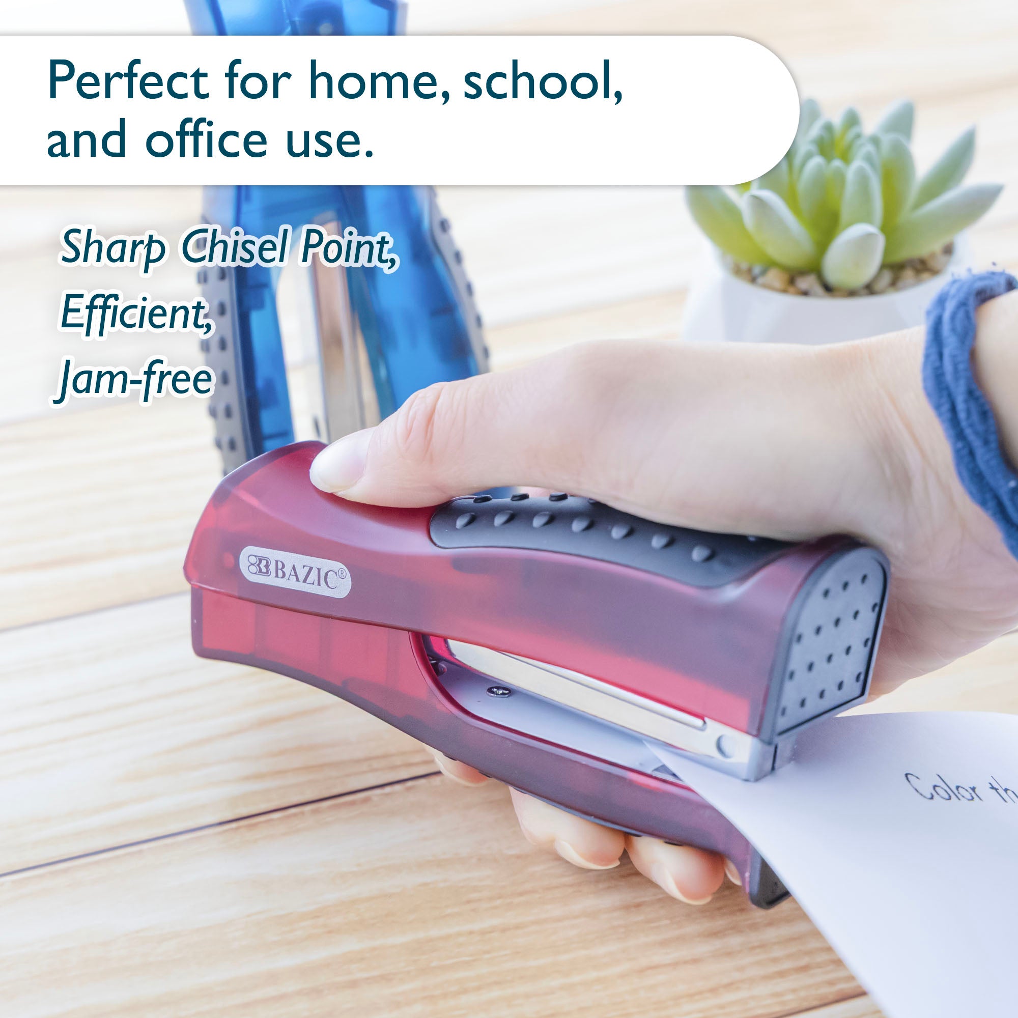 Compact Stand-Up Stapler, 26/6, with 500 Staples
