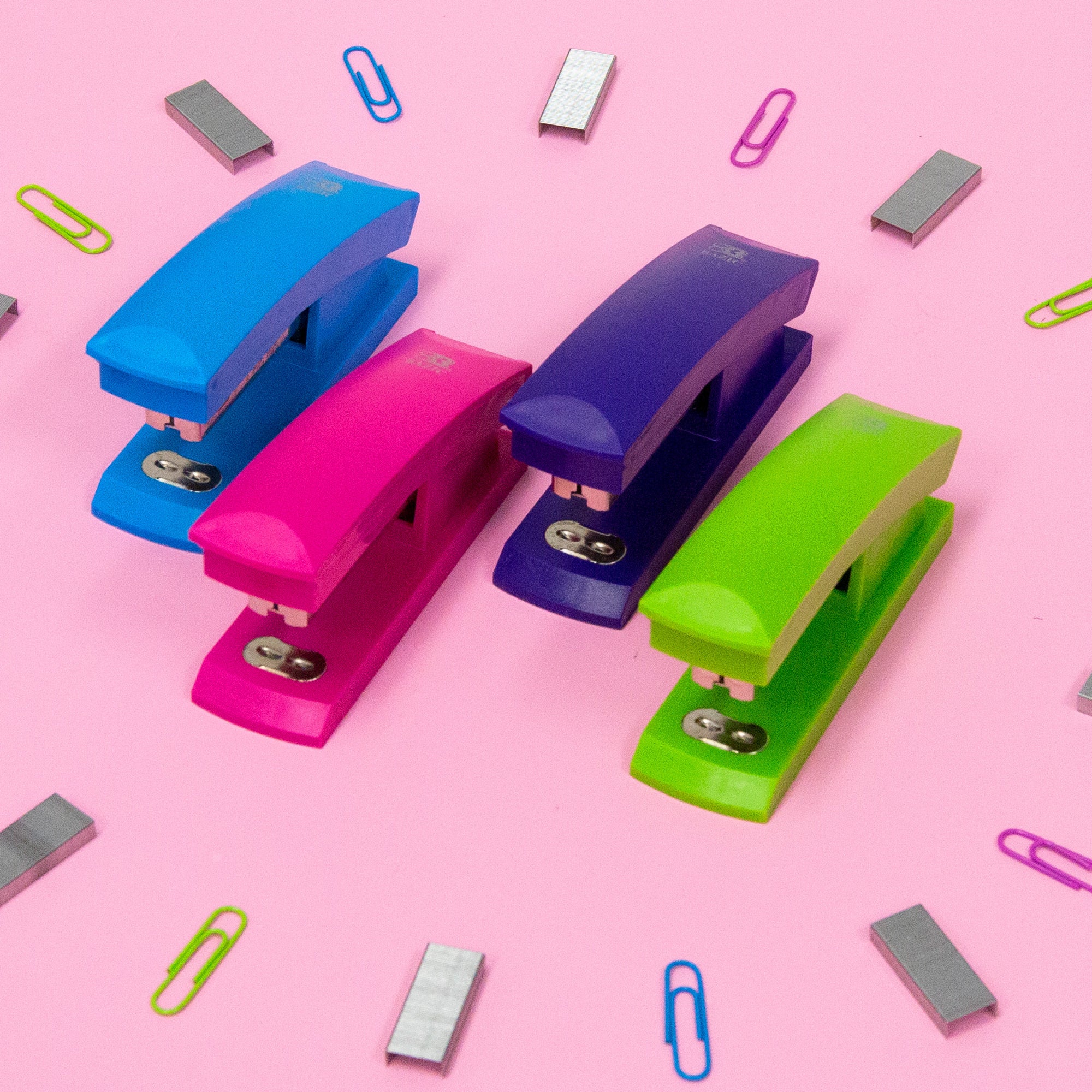 Bright Color Desktop Stapler with 50 Staples, 26/6 Standard