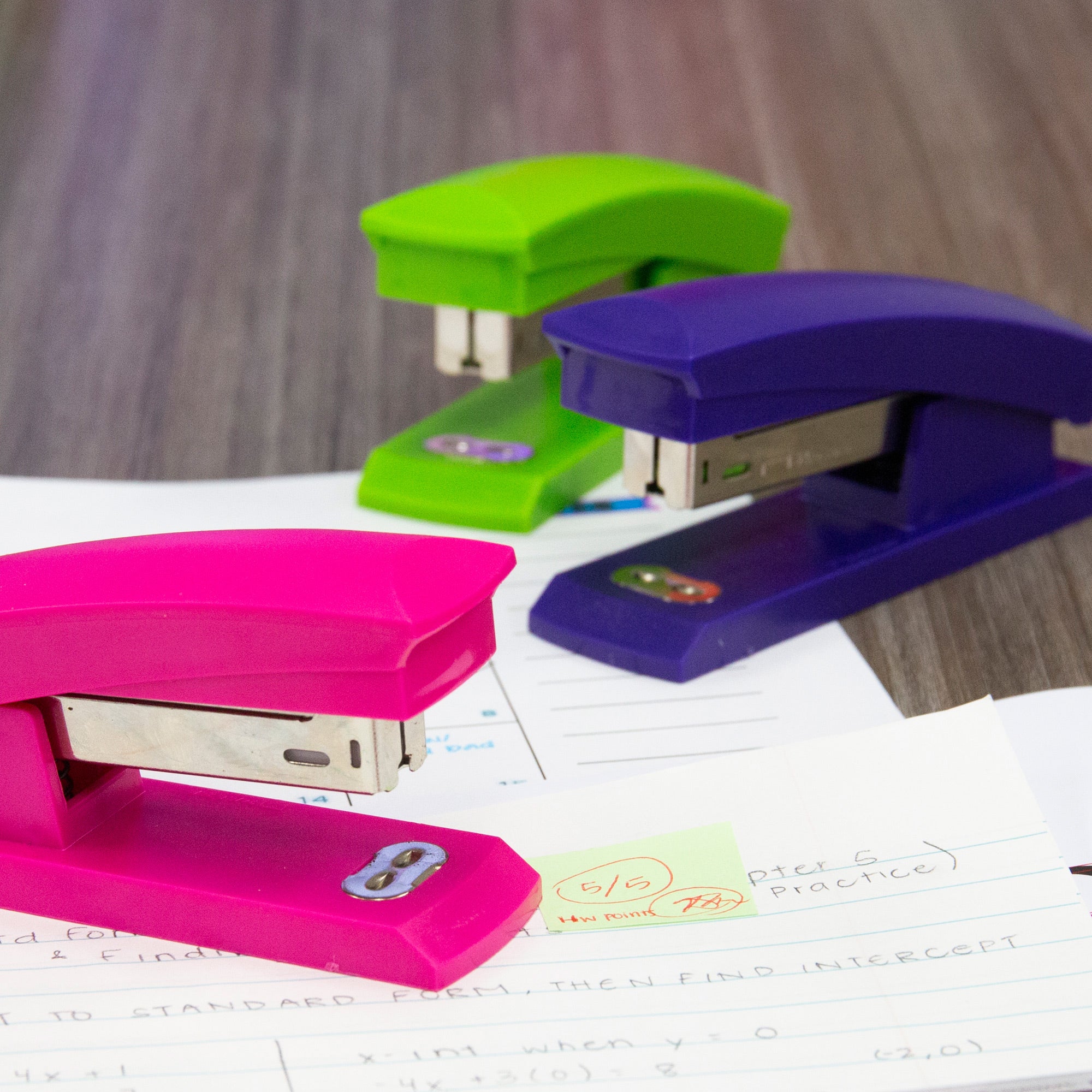 Bright Color Desktop Stapler, 26/6, with 50 Staples