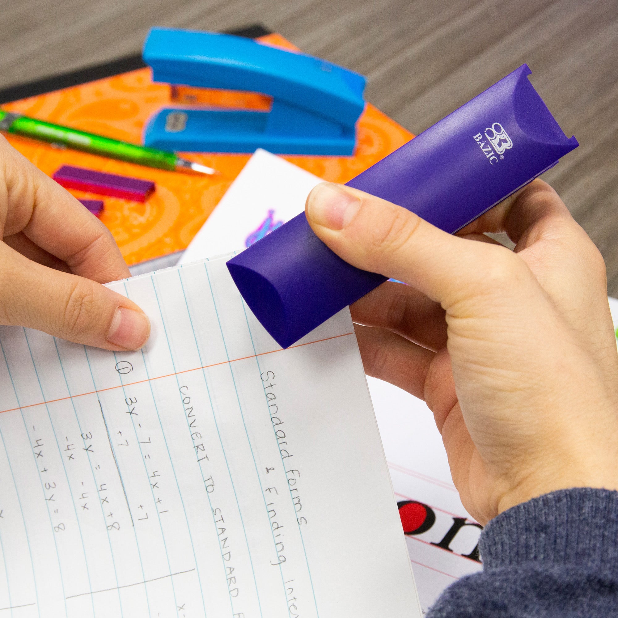 Bright Color Desktop Stapler, 26/6, with 50 Staples