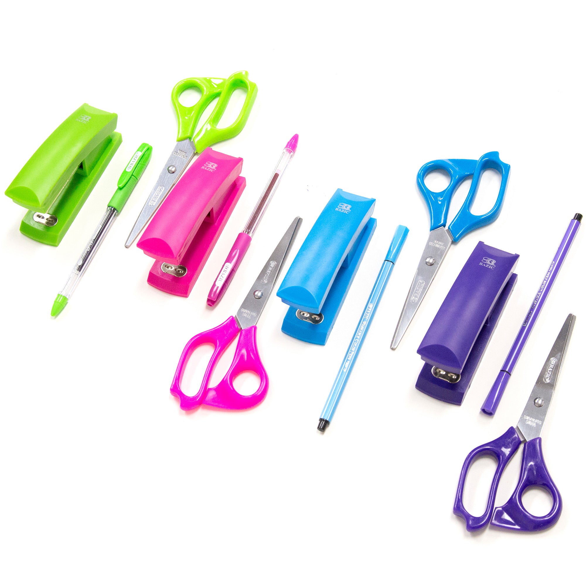 Bright Color Desktop Stapler, 26/6, with 50 Staples