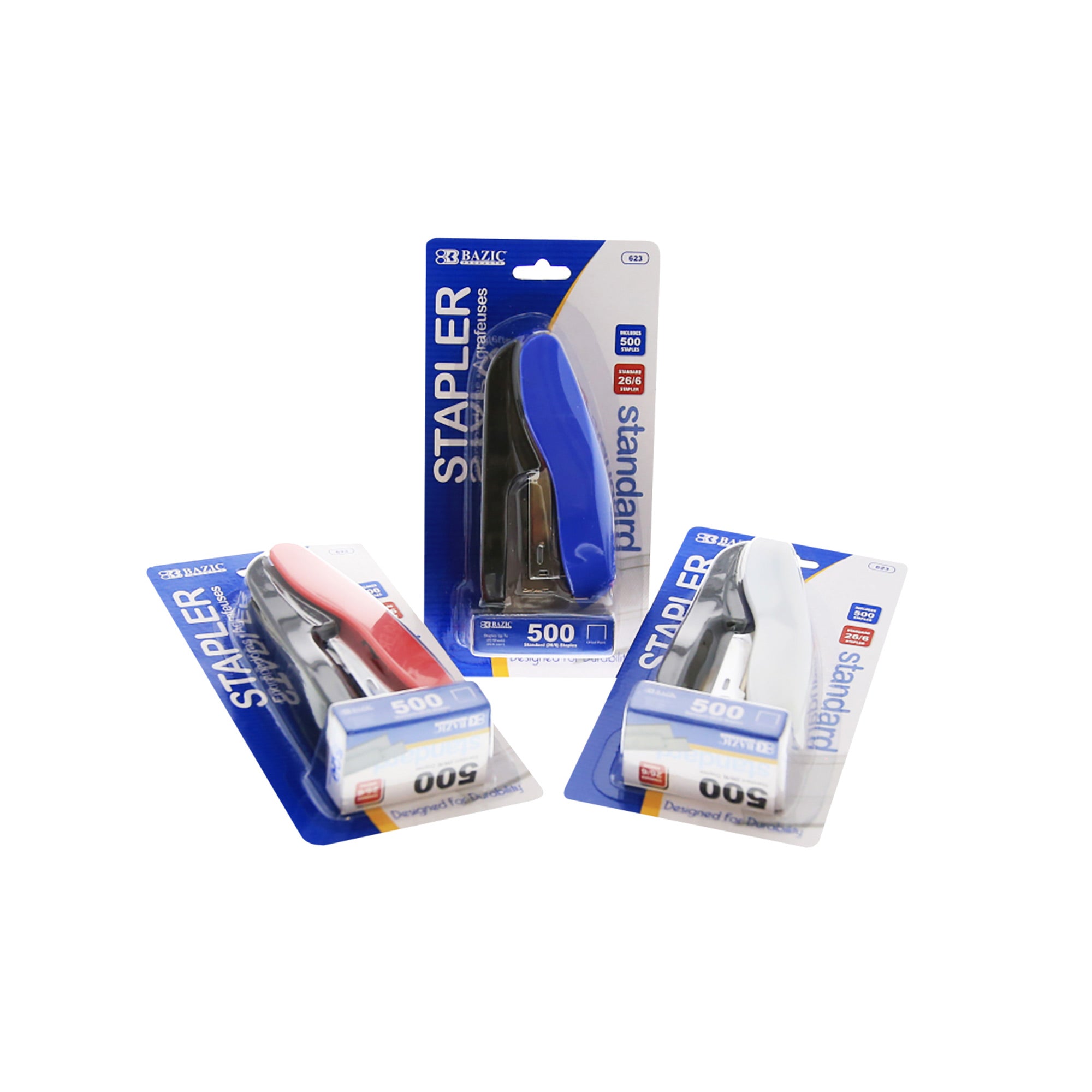 Two-Tone Desktop Stapler with 50 Staples, 26/6 Standard