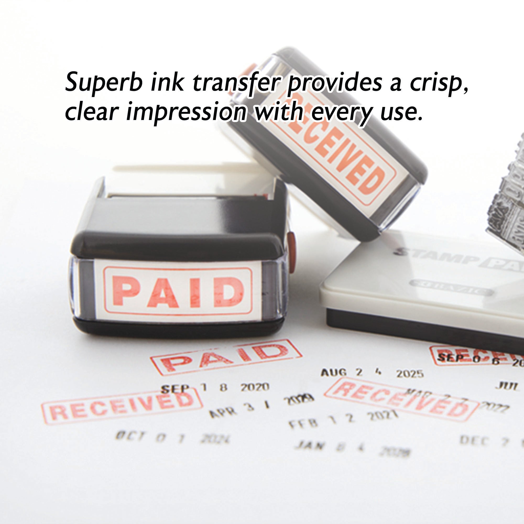 Paid Stamp, Self Inking, Red Ink, Office Rubber Stamp