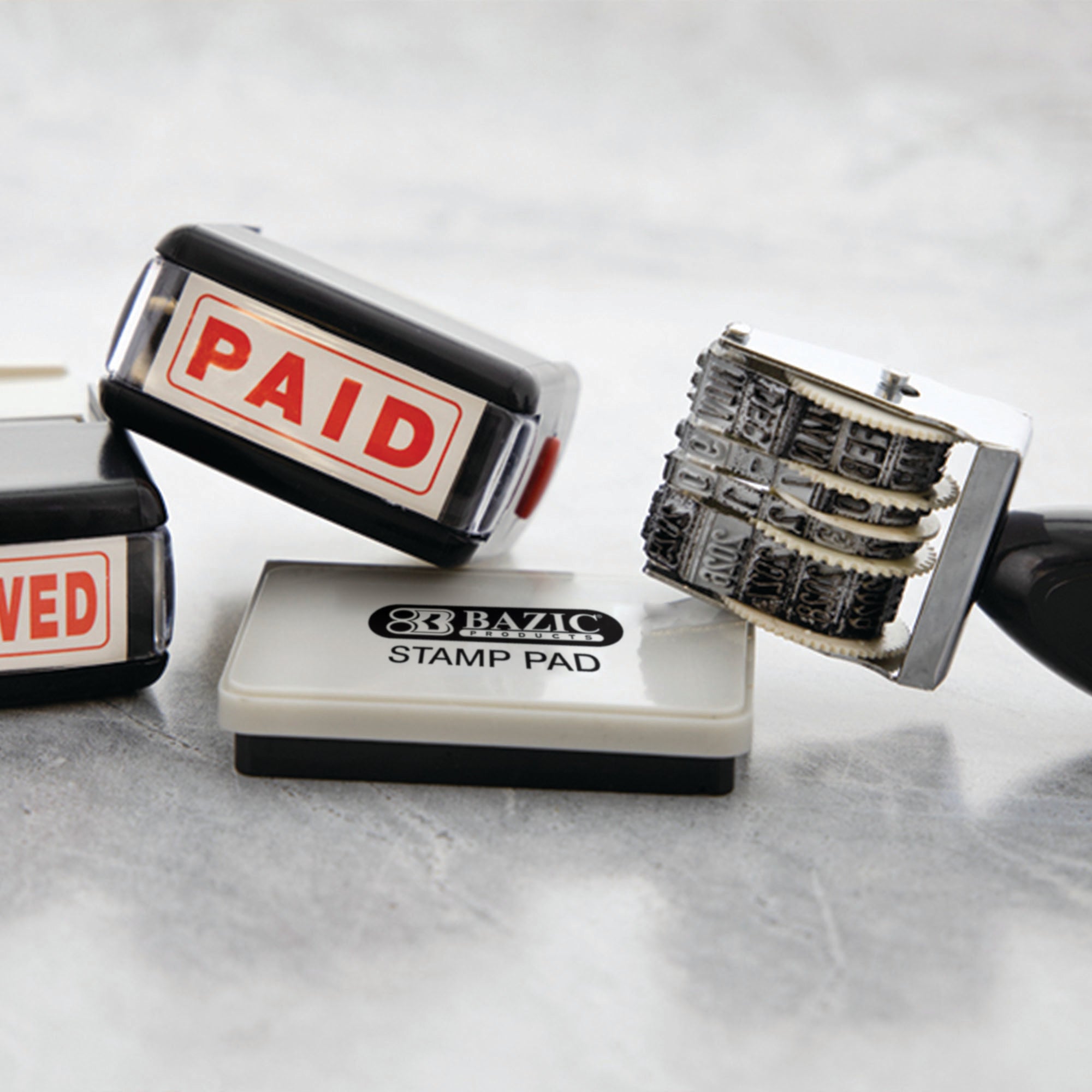 Paid Stamp, Self Inking, Red Ink, Office Rubber Stamp