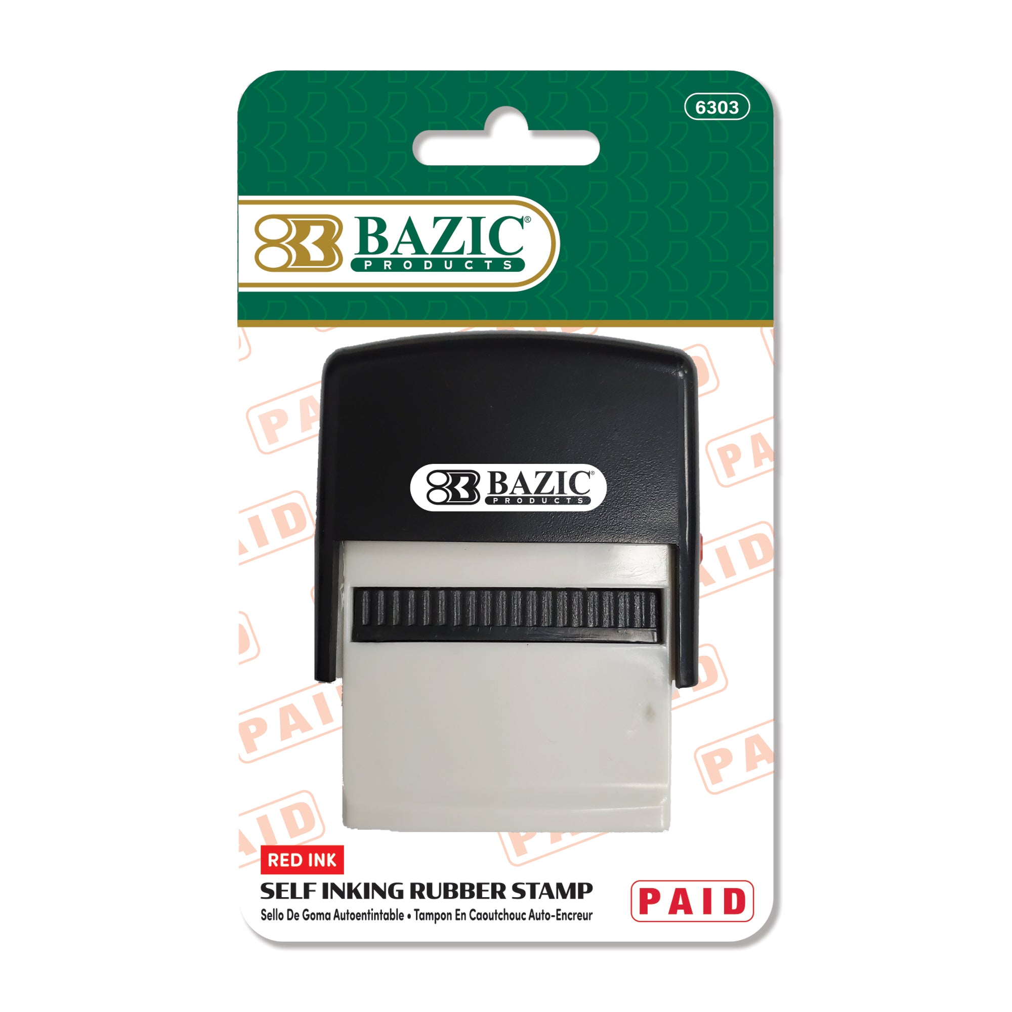 Paid Stamp, Self Inking, Red Ink, Office Rubber Stamp