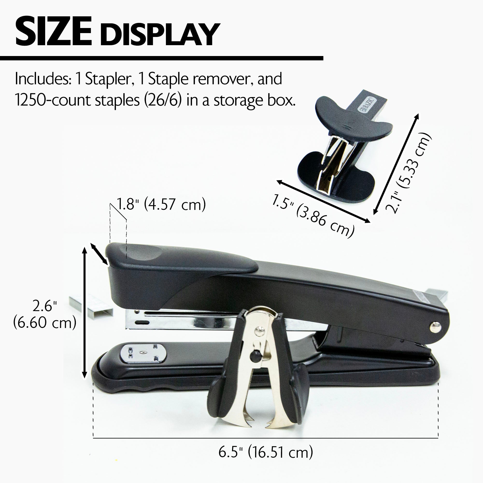 Stapler Set, Full-Strip Metal, 1250 Staples, Remover