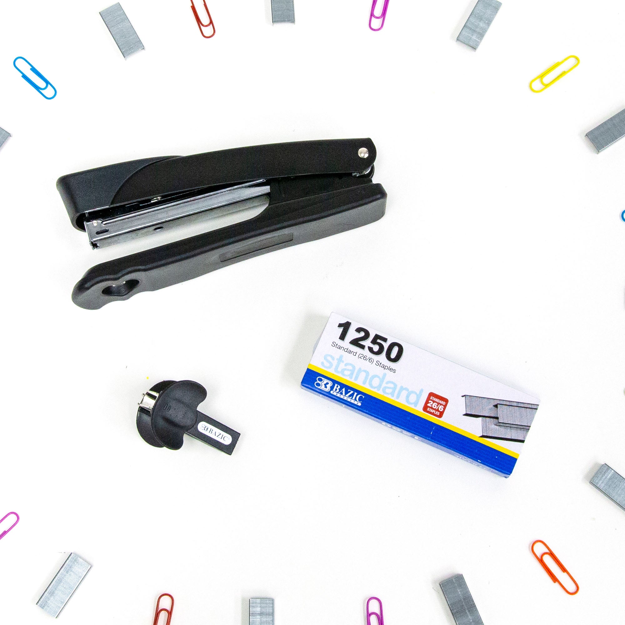 Full Strip Metal Stapler with 1250 Staples, 26/6 Standard
