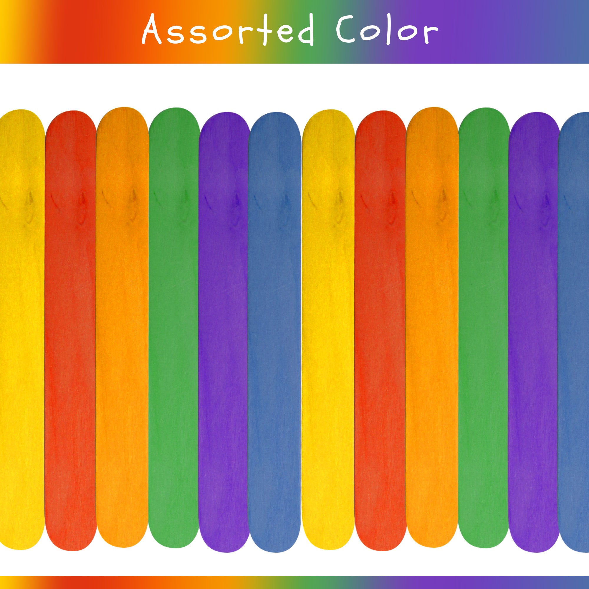 Popsicle Sticks for Crafts, 50 Count, Jumbo Colored Wood