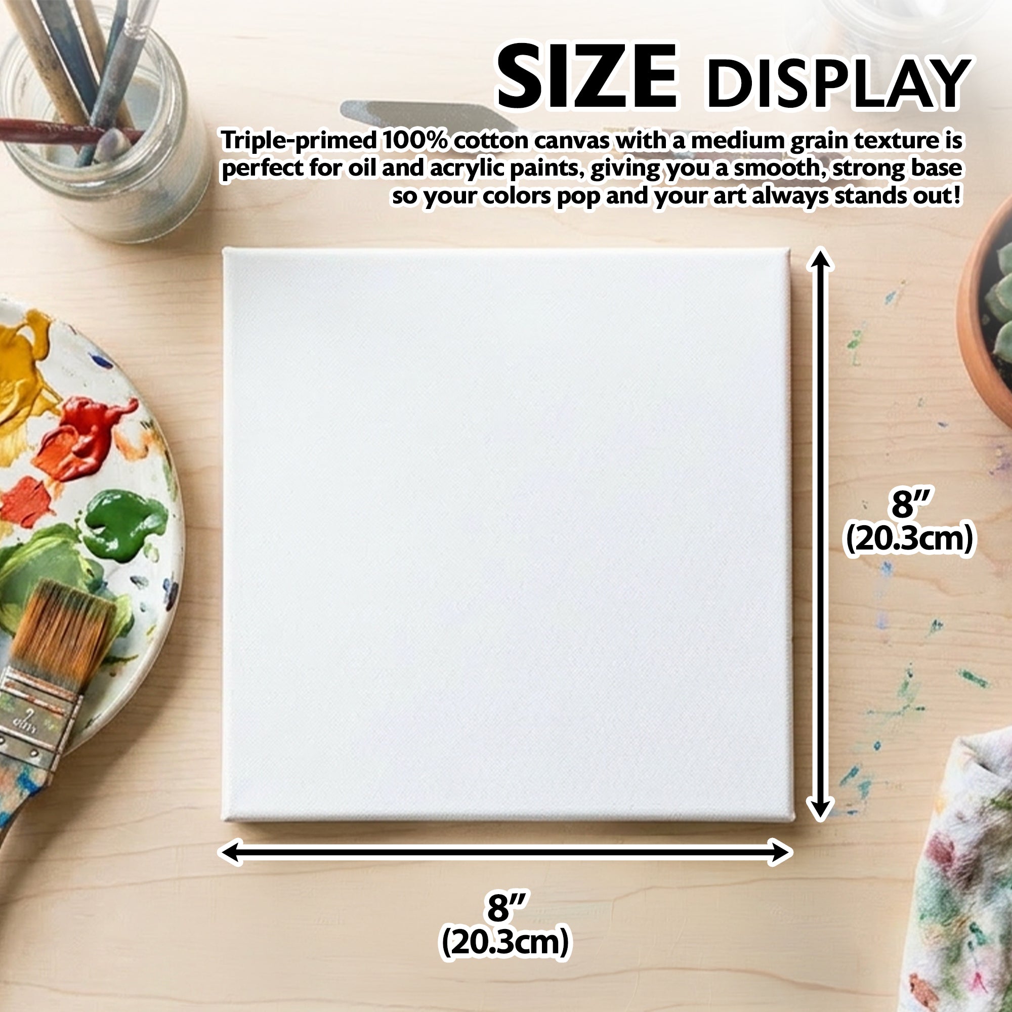 Stretched Canvas 8" x 8"