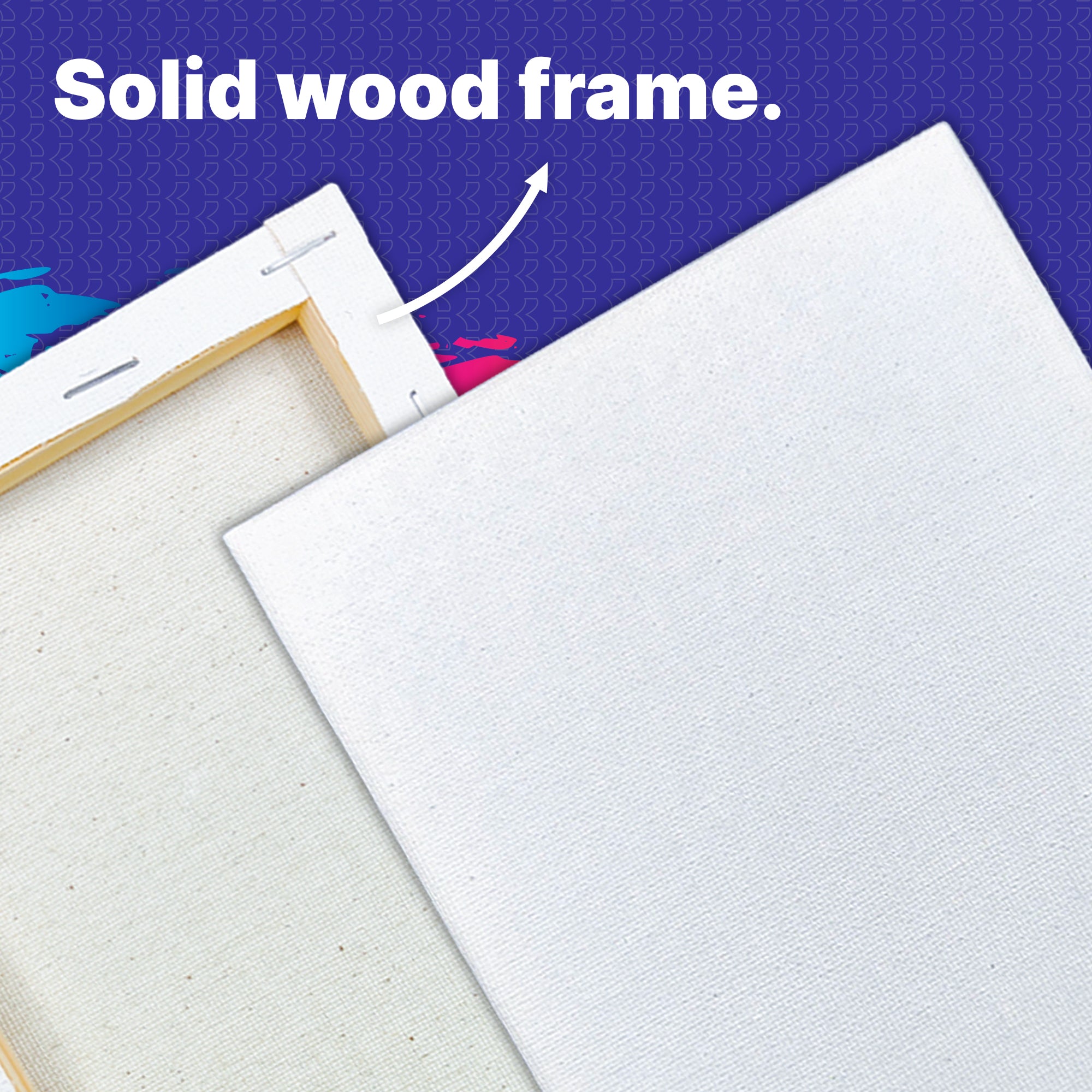 White Stretched Canvas, Triple-Primed Cotton, 8 x 10 in