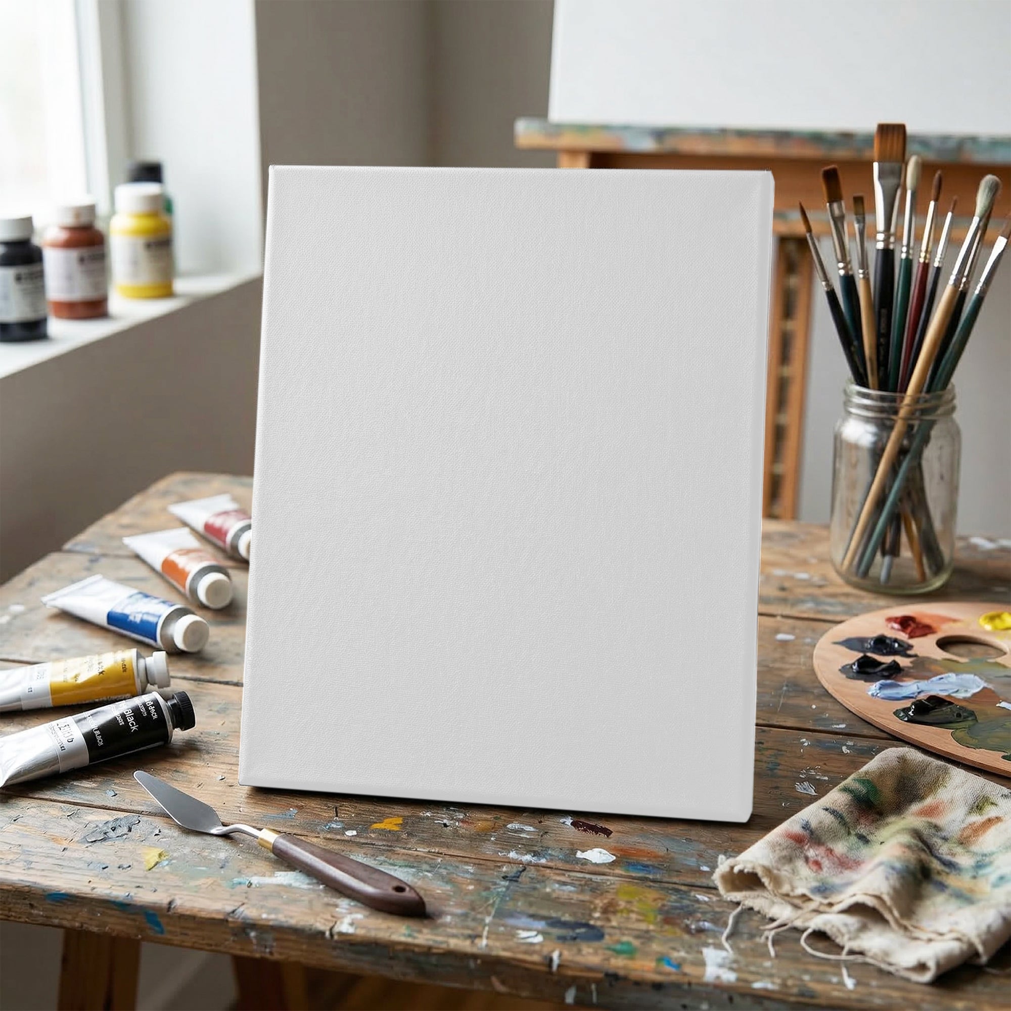 White Stretched Canvas Panel 8 x 10 in