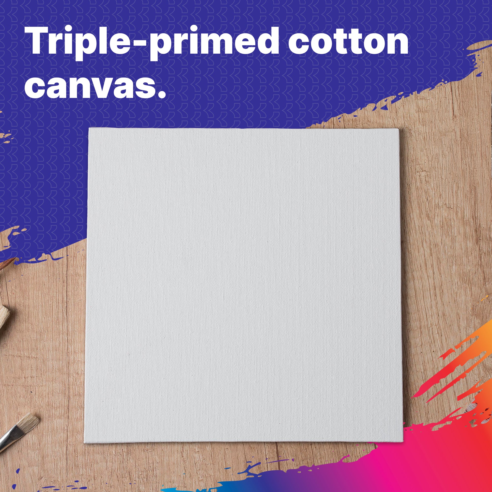 White Canvas Panel, Triple-Primed Cotton, 8 x 8 in