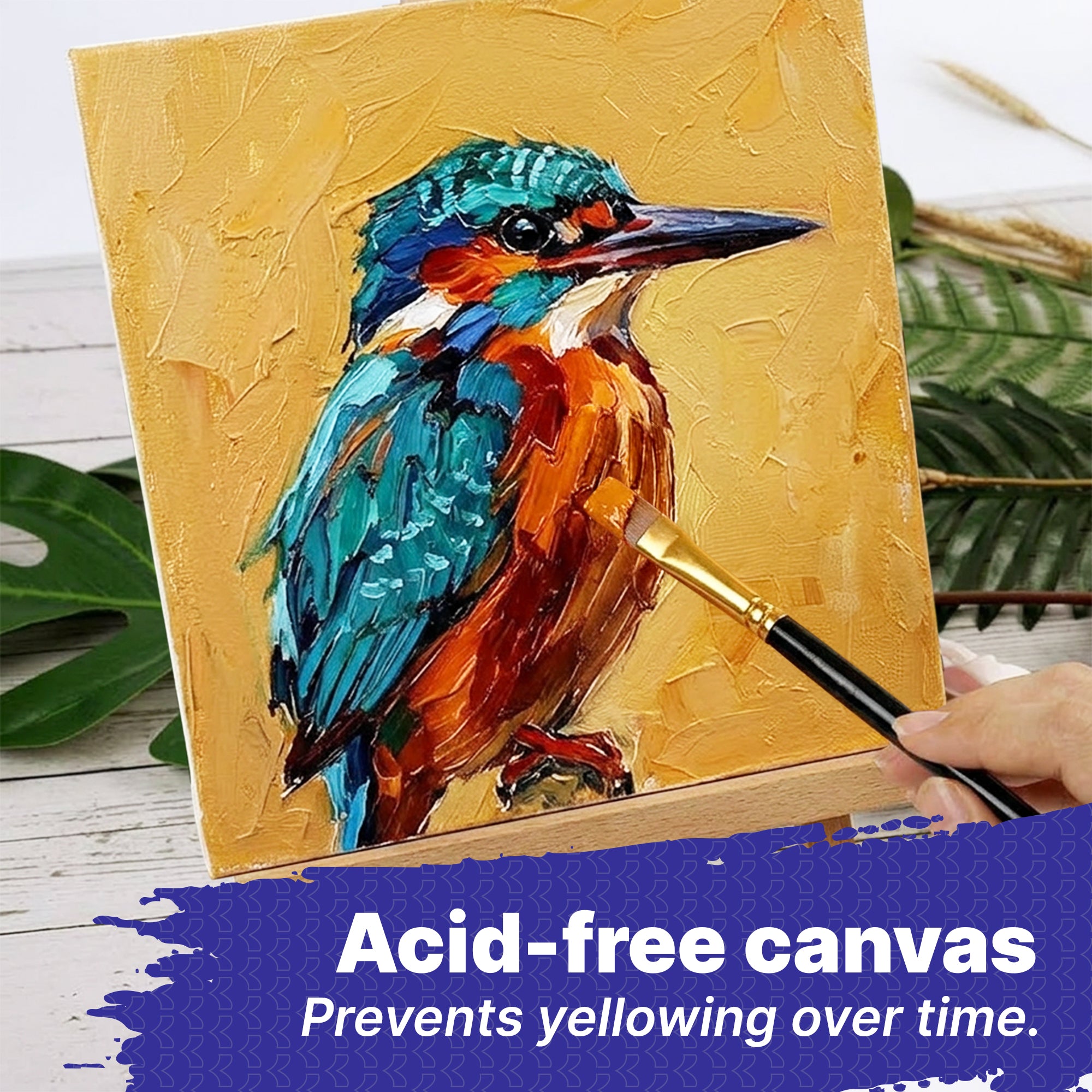 White Canvas Panel, Triple-Primed Cotton, 8 x 8 in