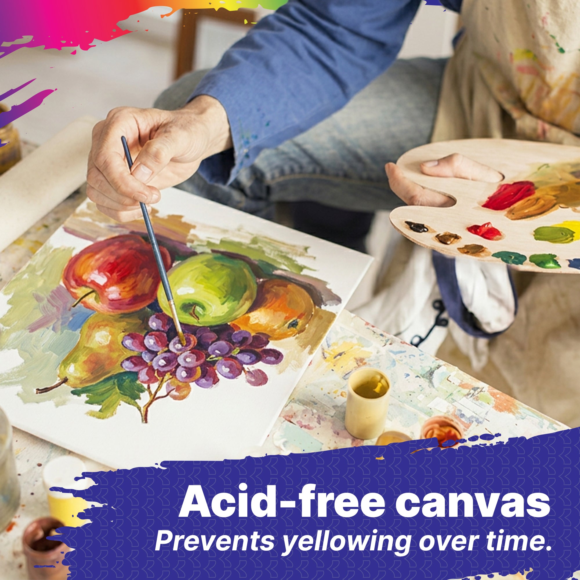 White Canvas Panel, Triple-Primed Cotton, 8 x 10 in