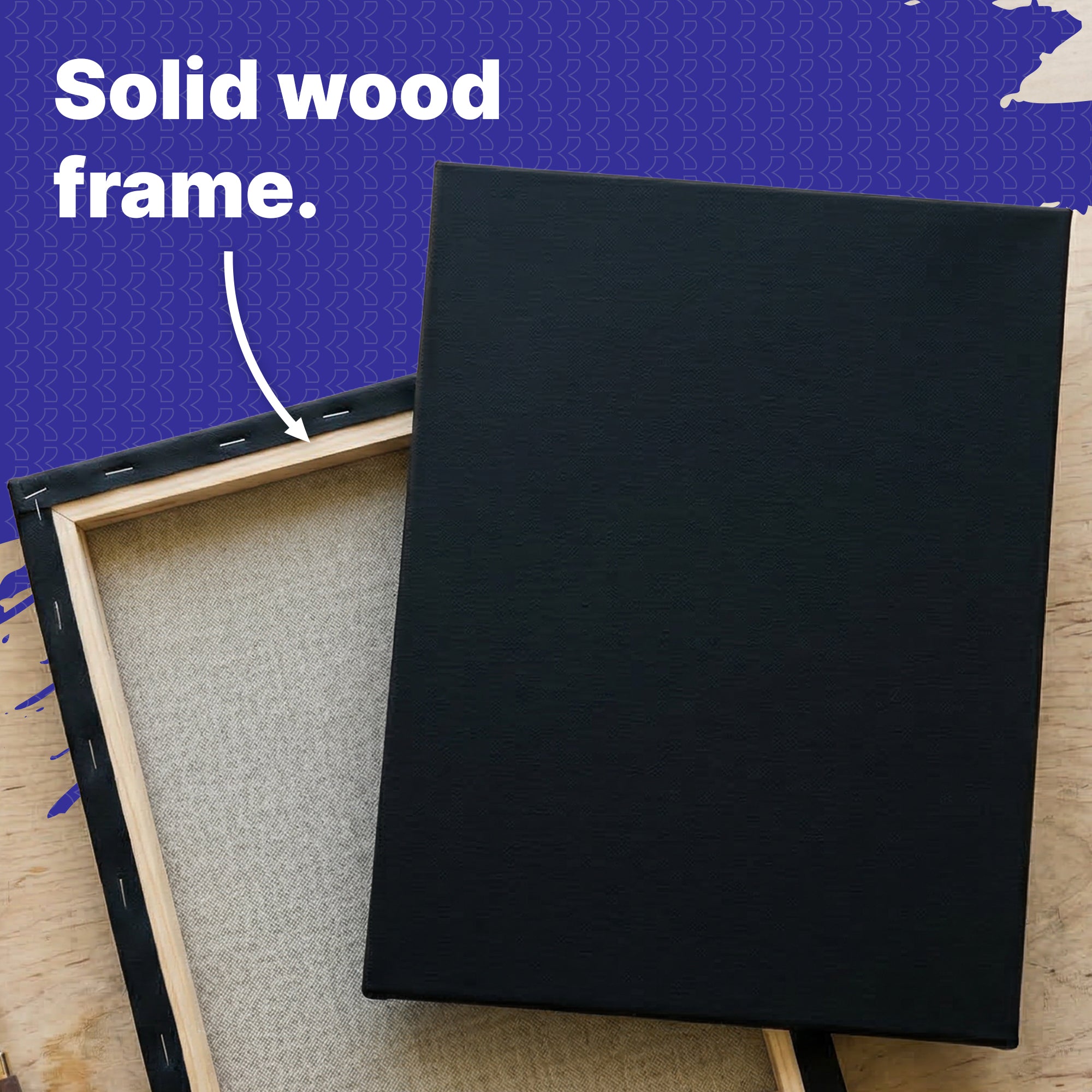 Black Stretched Canvas, 8 x 10 in, 100% Cotton Triple-Primed