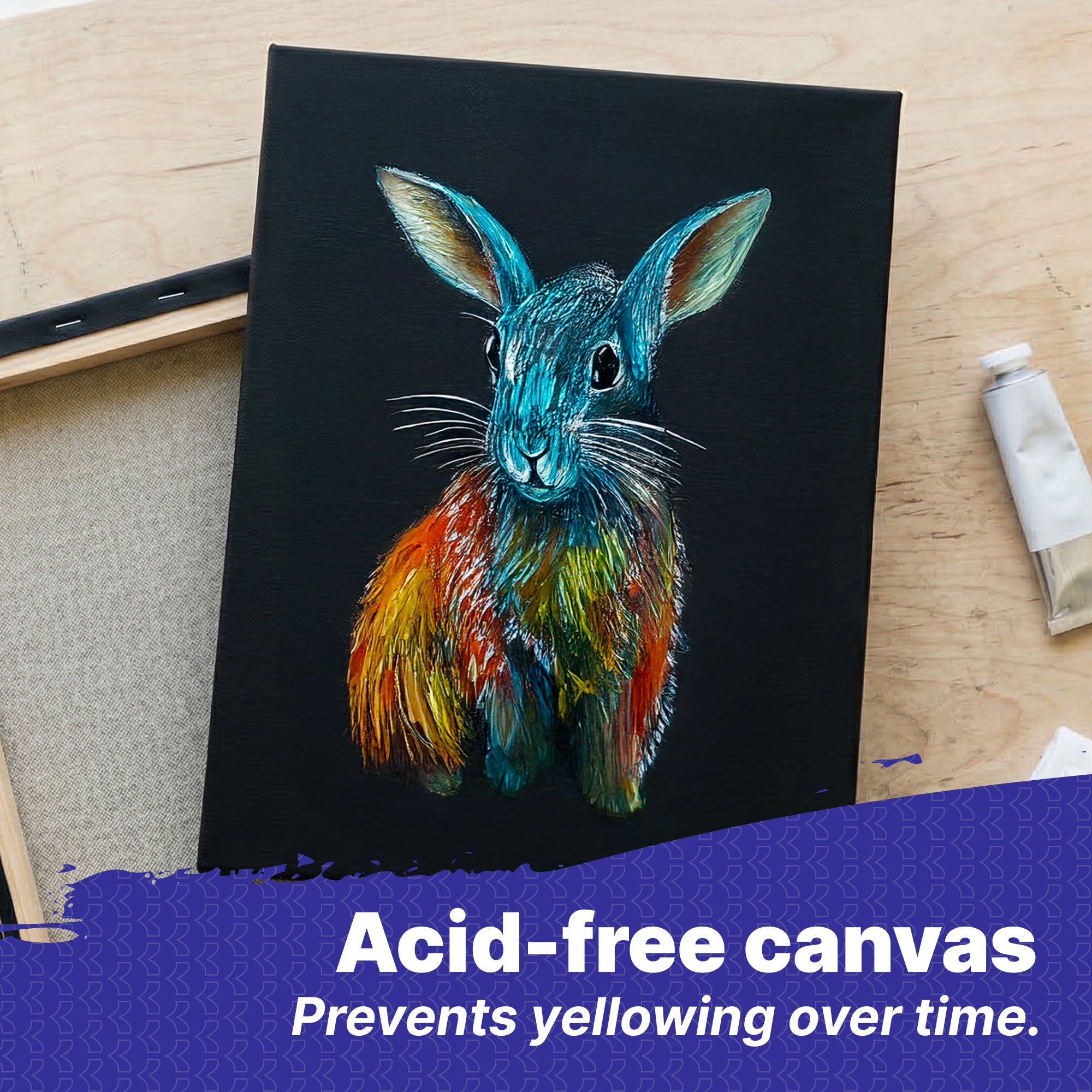 Black Stretched Canvas, 8 x 10 in, 100% Cotton Triple-Primed