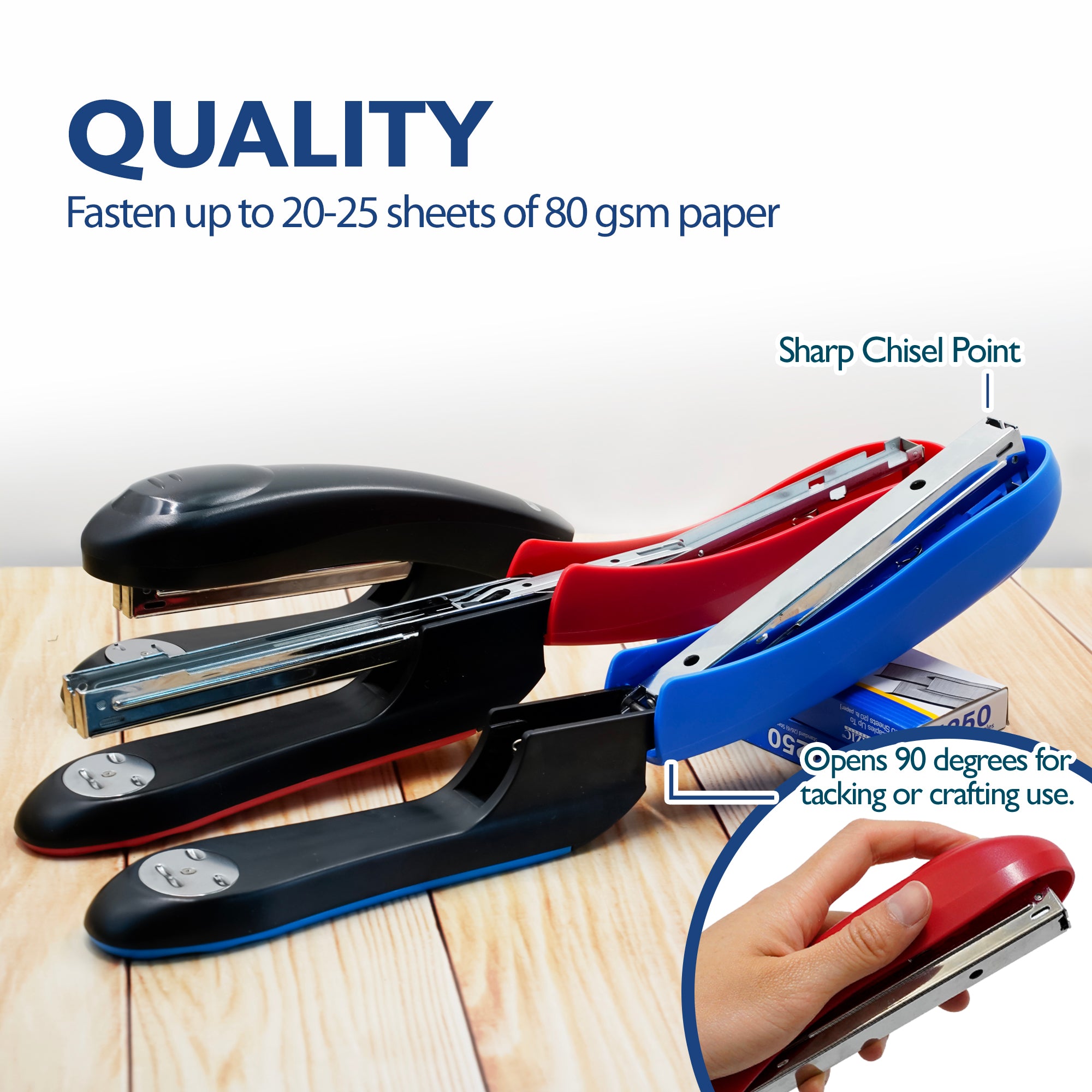 Desktop Full Strip Stapler Set, 1250 Staples & Remover