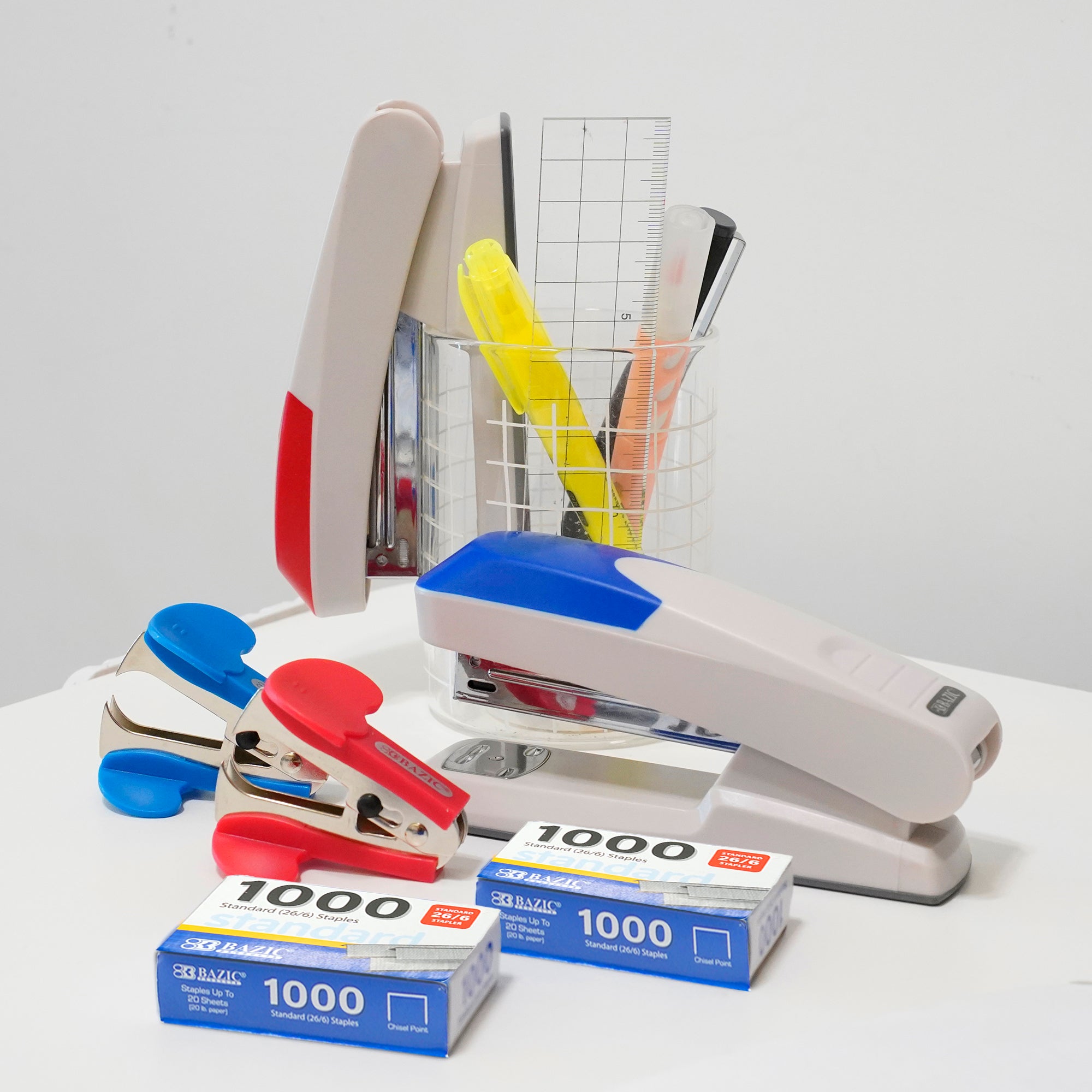 Comfort Grip Desktop Stapler Set