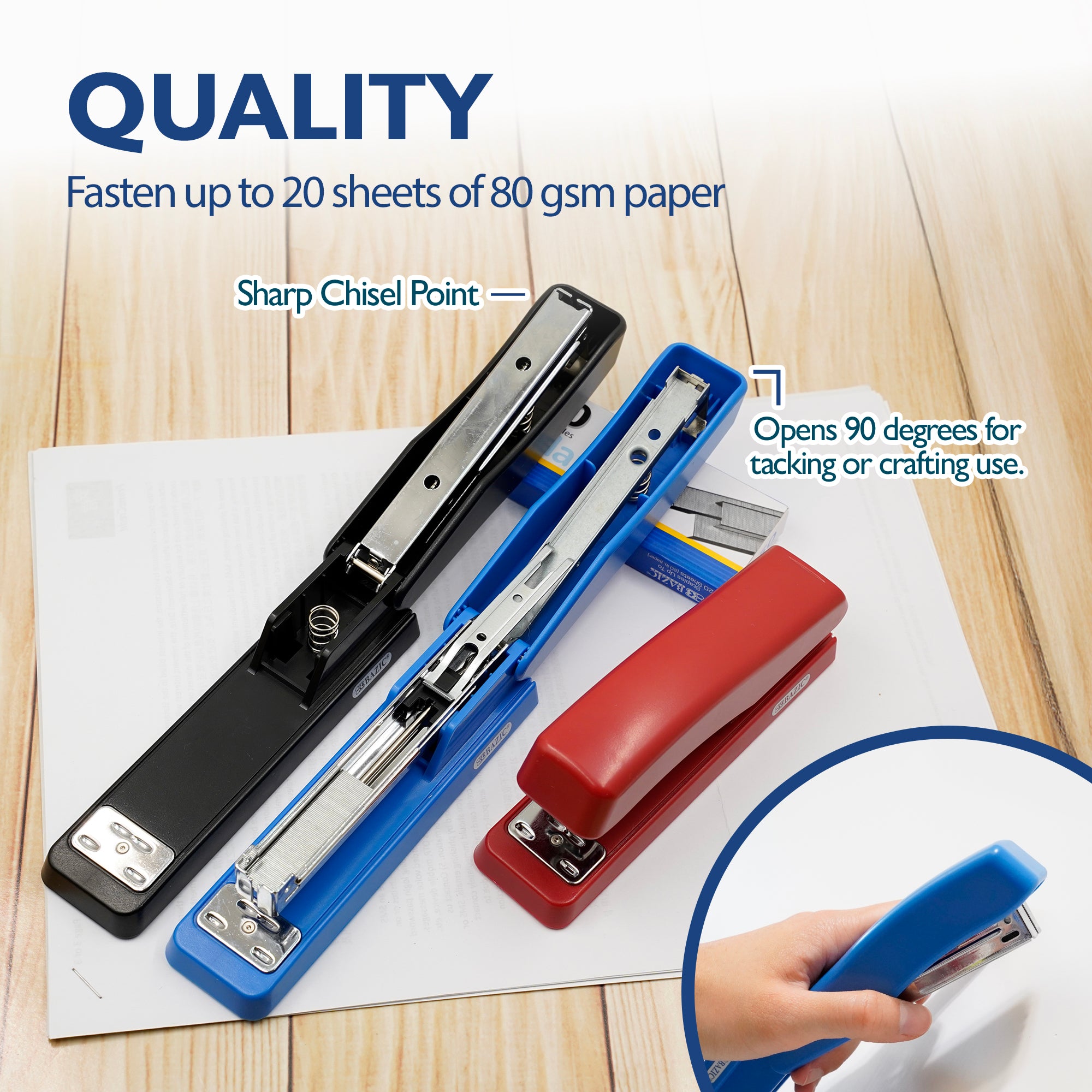 Office Desktop Stapler Set, 1250 Staples & Remover