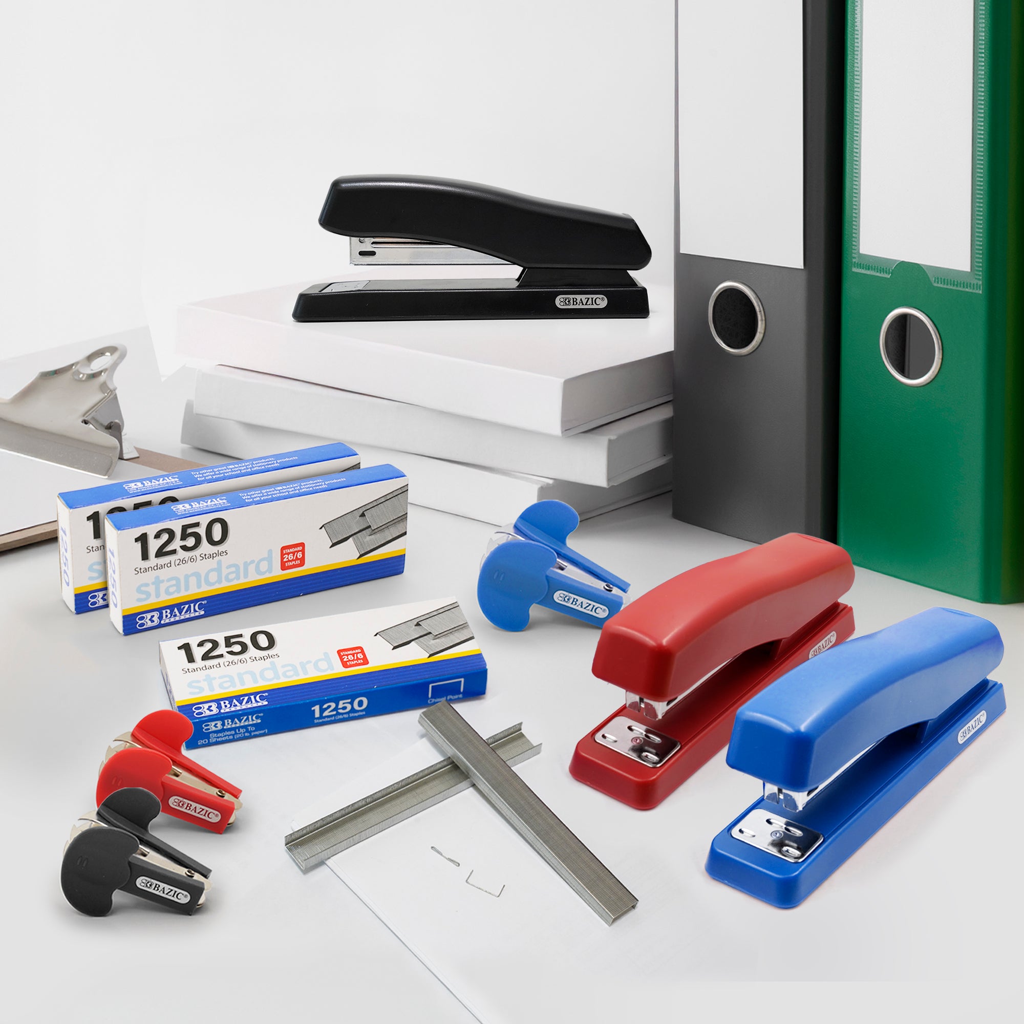 Office Desktop Stapler Set, 1250 Staples & Remover