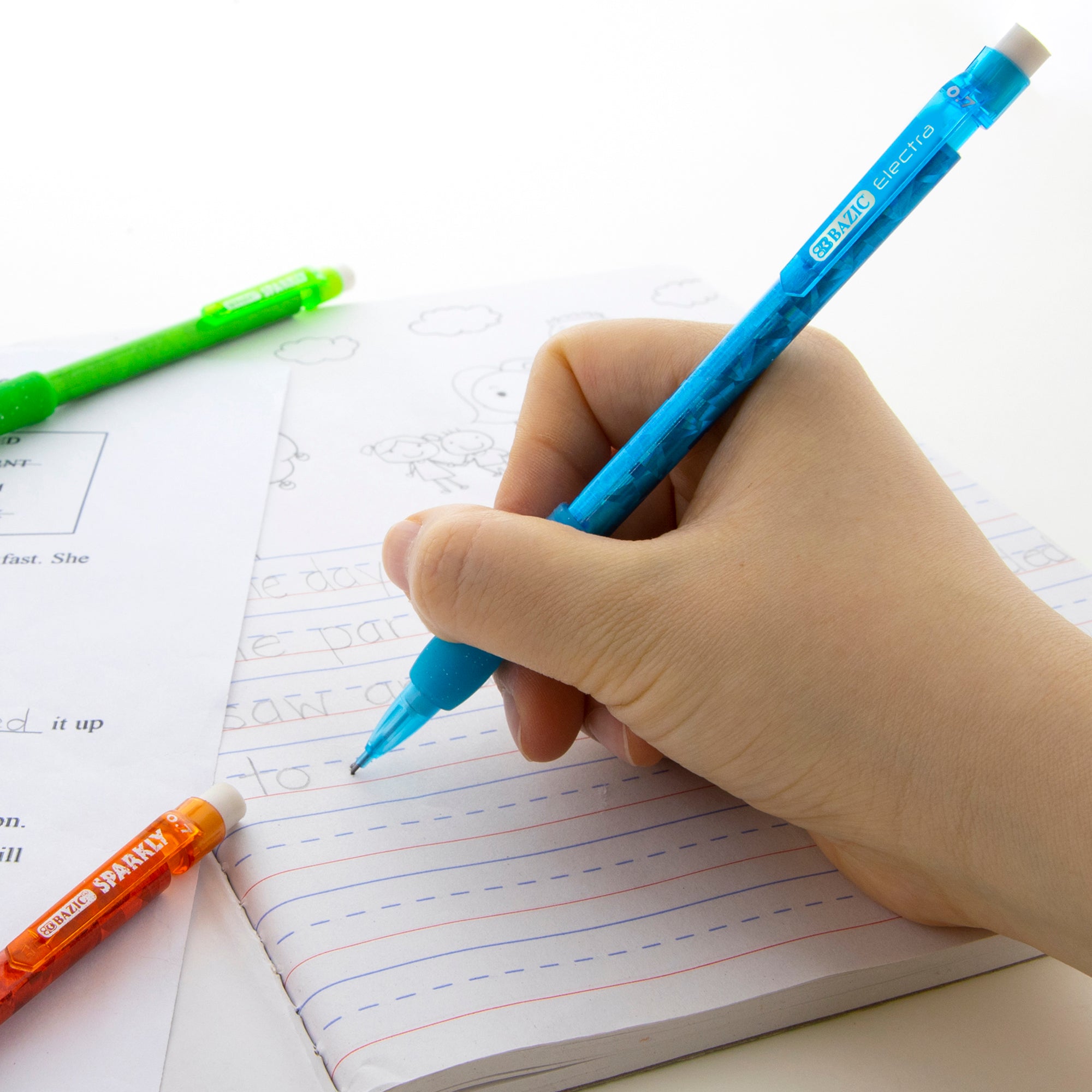 Electra Sparkly 0.7mm Mechanical Pencils, Glitter Grip
