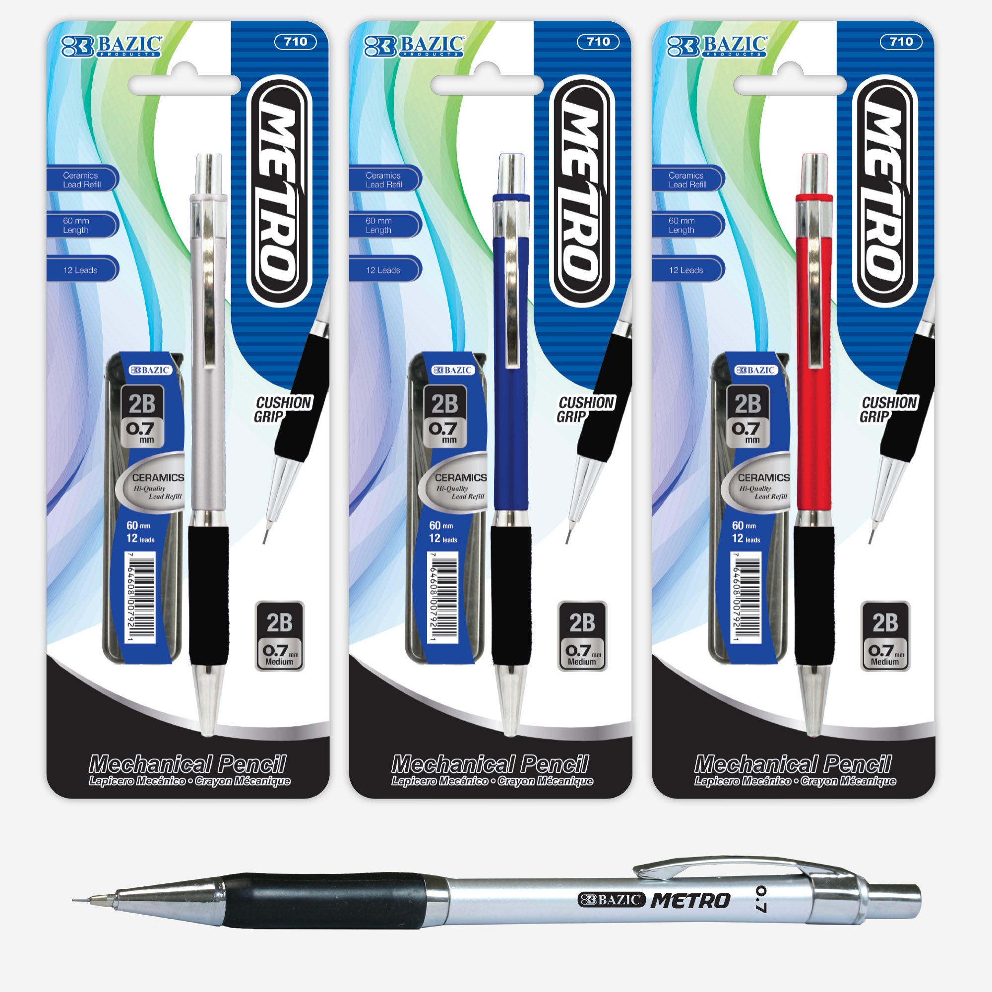Metro 0.7 mm Mechanical Pencils, 1 Count, 2B Lead