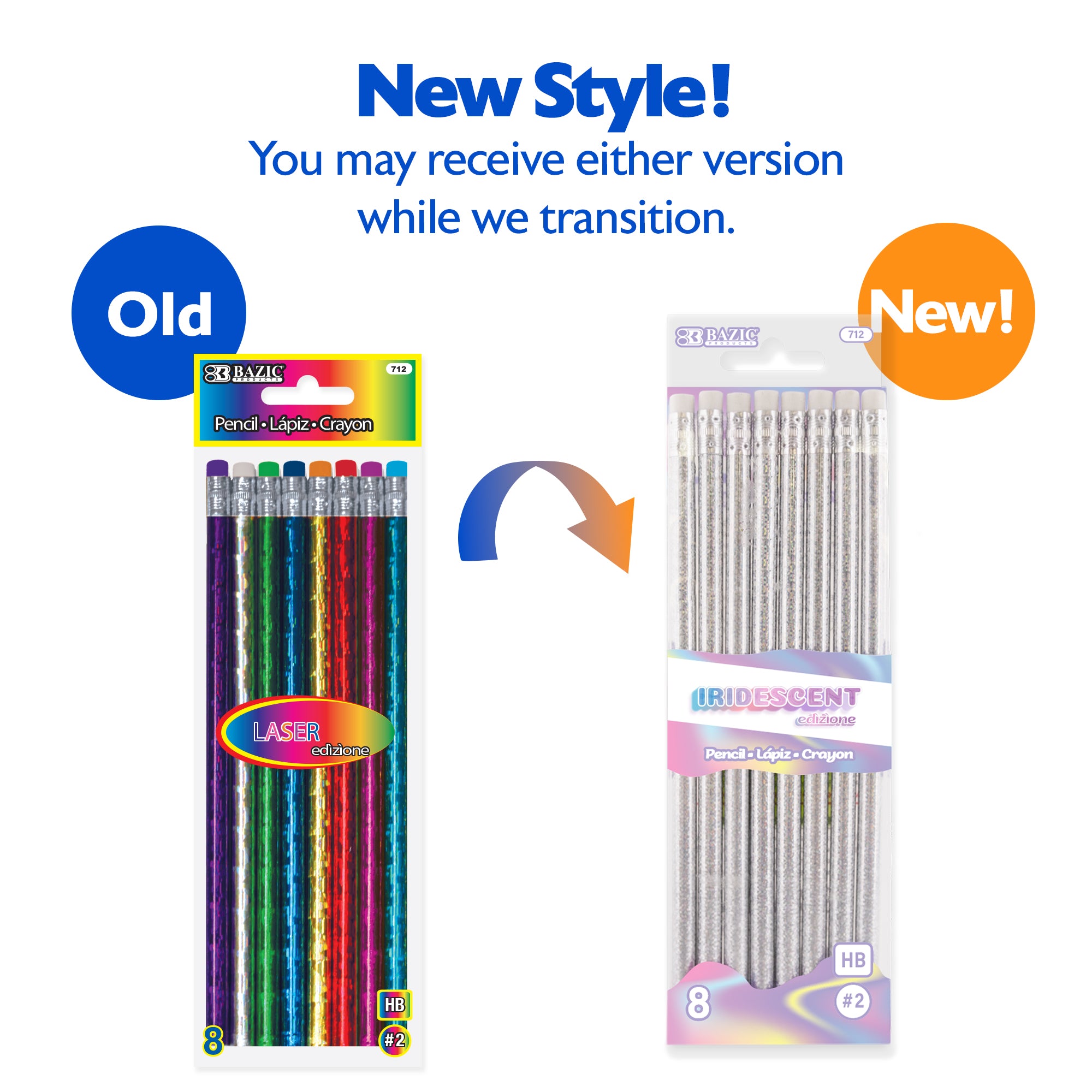 Iridescent #2 HB Pencils, 8-Count