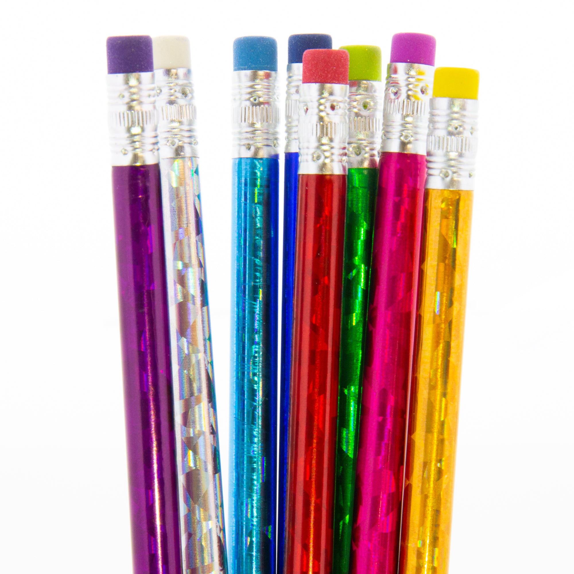 Metallic Laser Foil Pencil w/ Eraser (8/Pack)