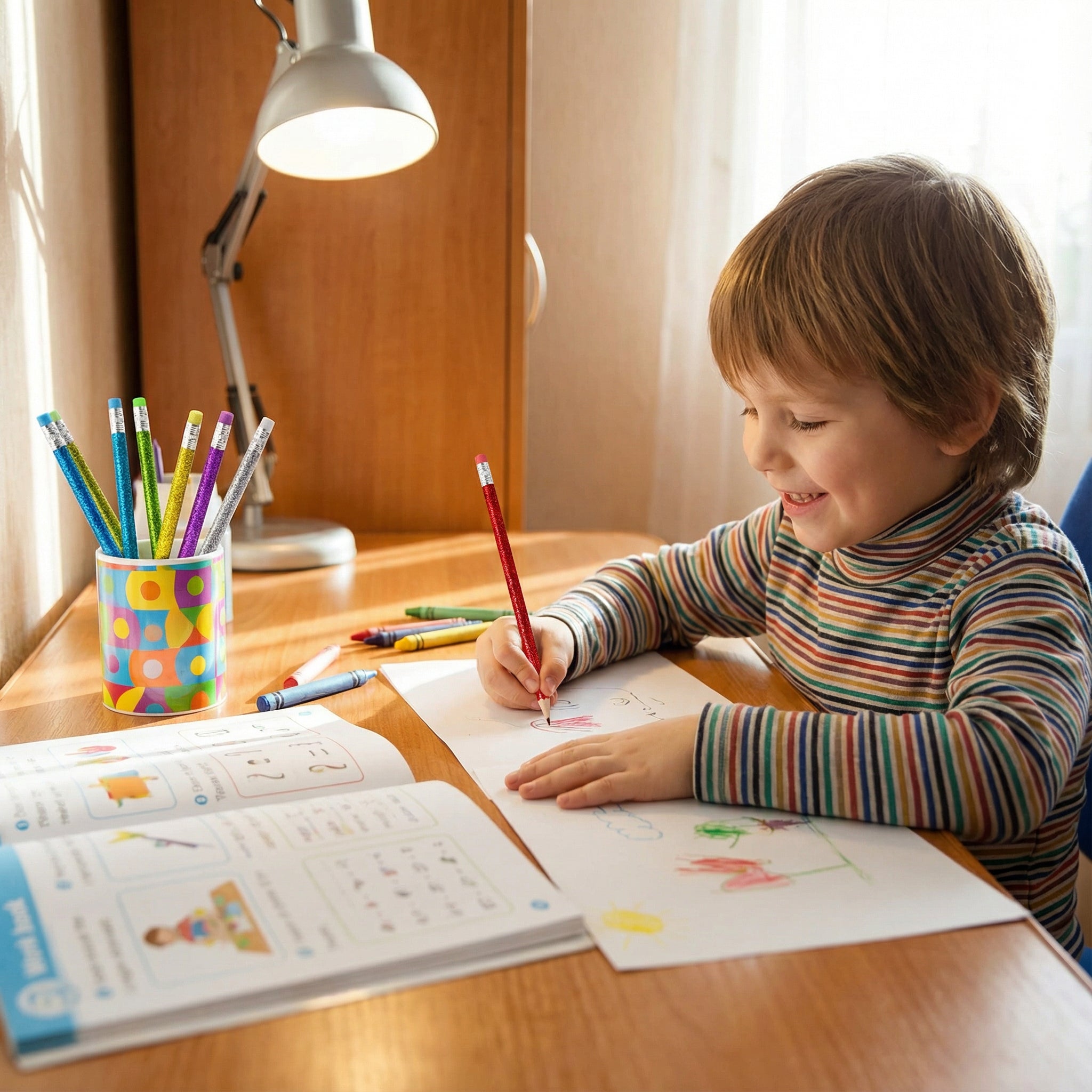 Metallic Glitter Pencil w/ Eraser (8/Pack)