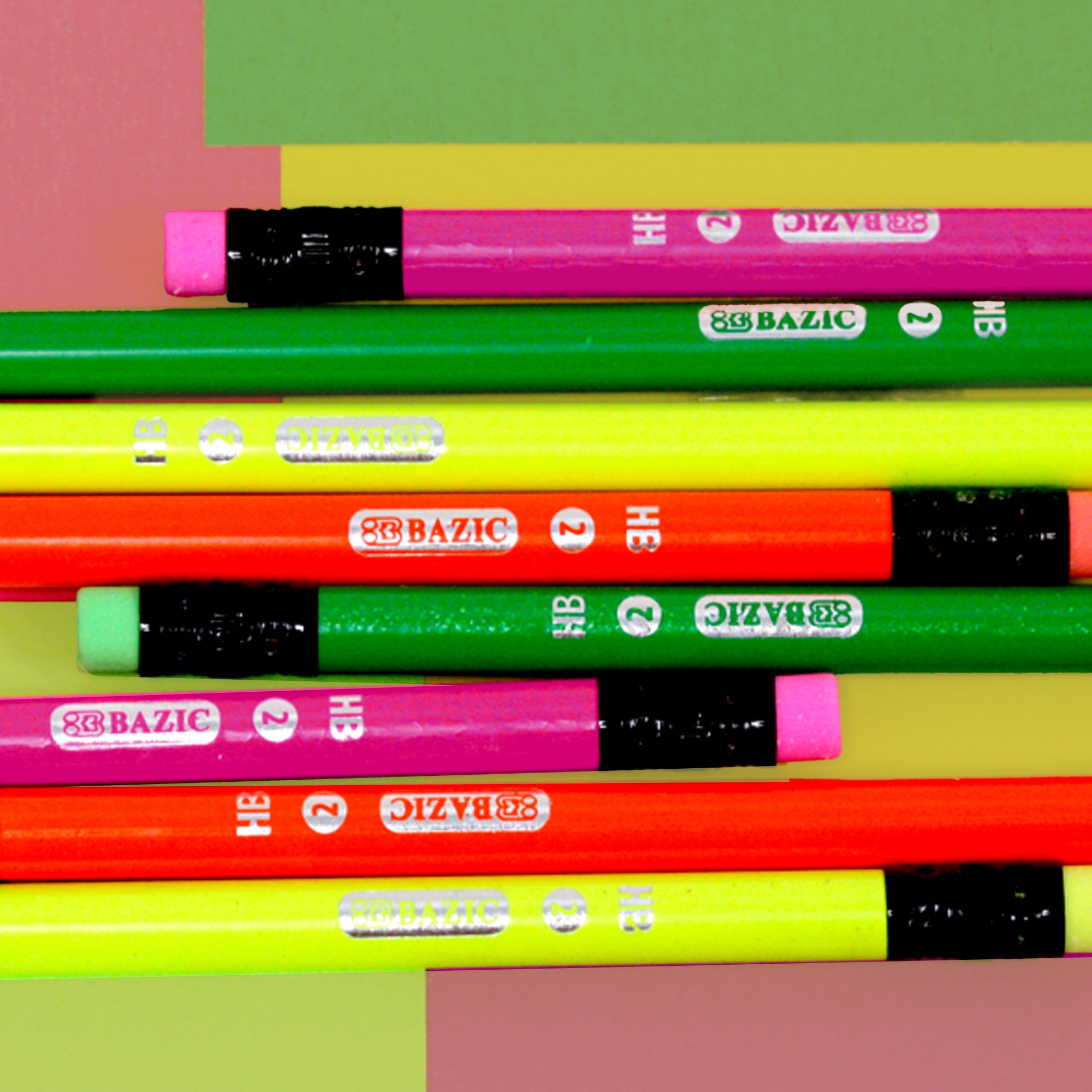 Fluorescent Pencils, HB #2, 8-Count