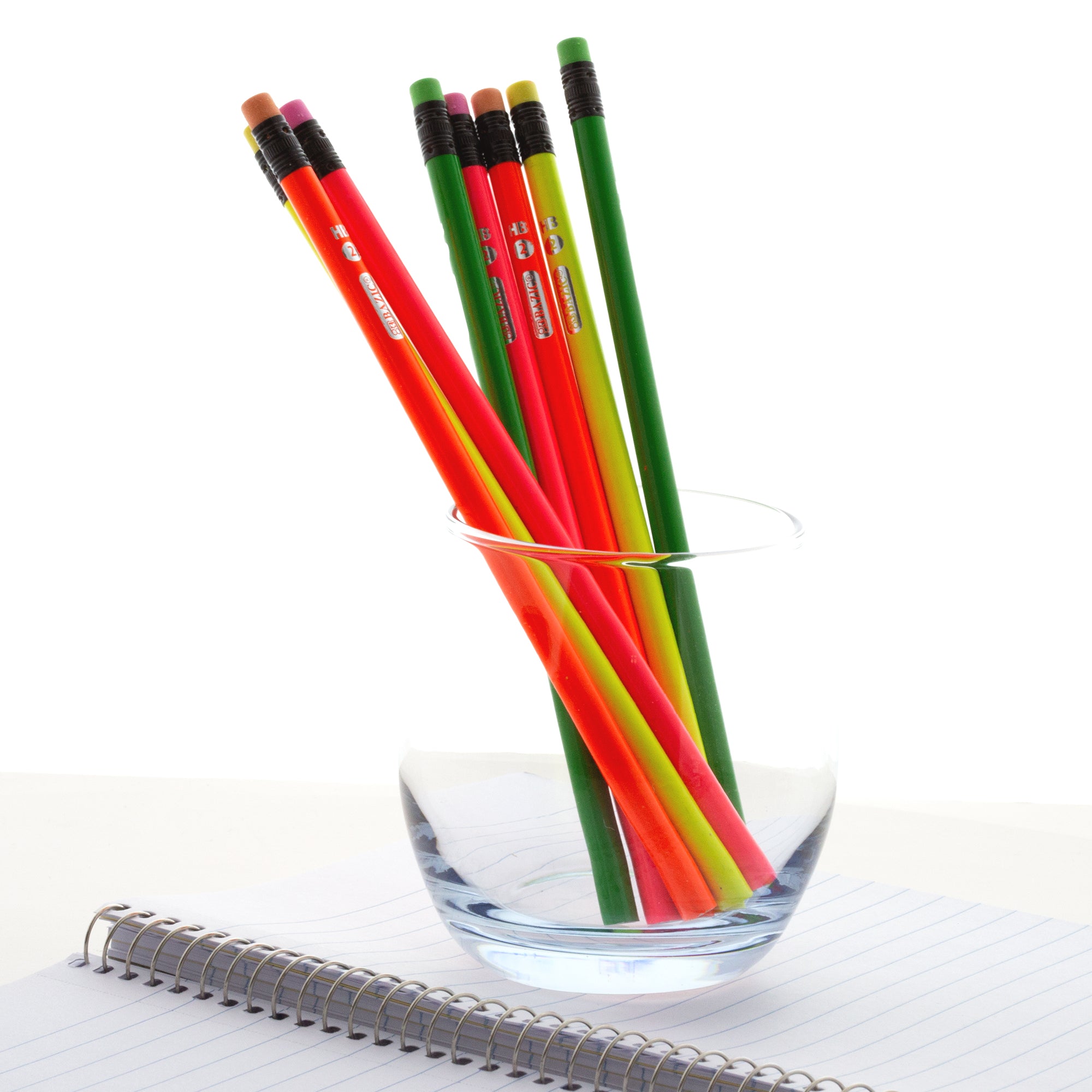 Fluorescent Pencil w/ Eraser (8/pack)