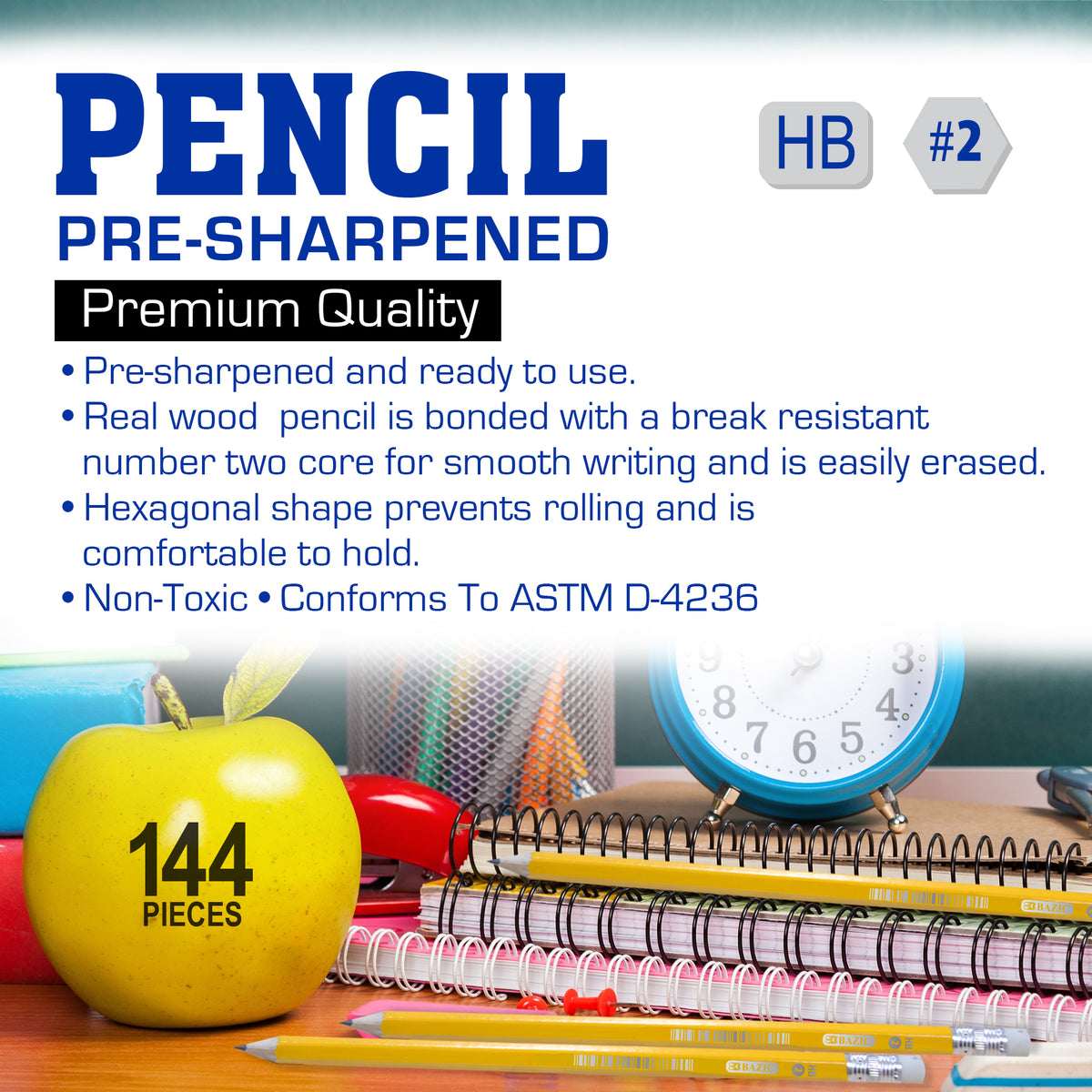 Pre-Sharpened #2 Yellow Pencils, Eraser