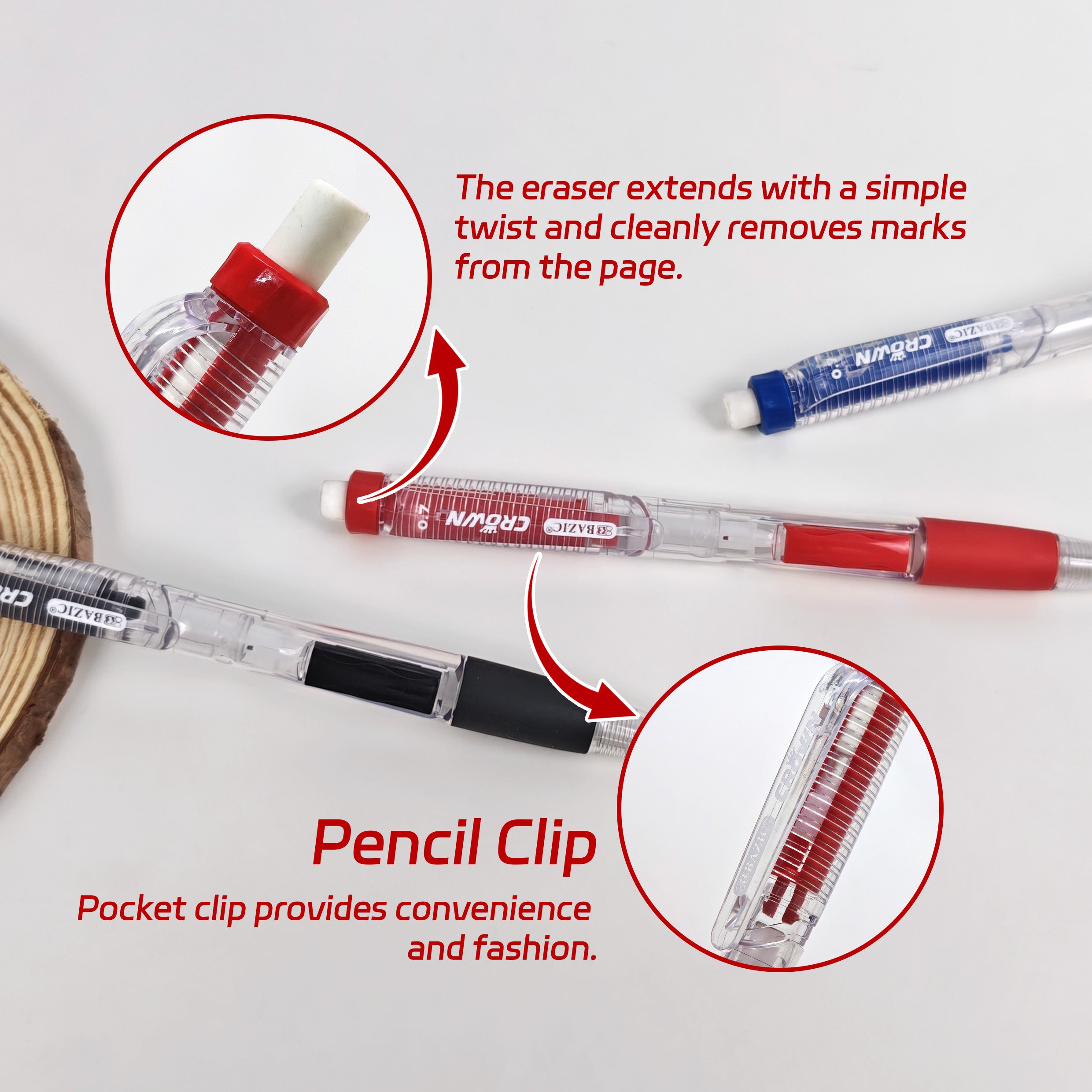 Crown 0.7 mm Mechanical Pencil (3/Pack)