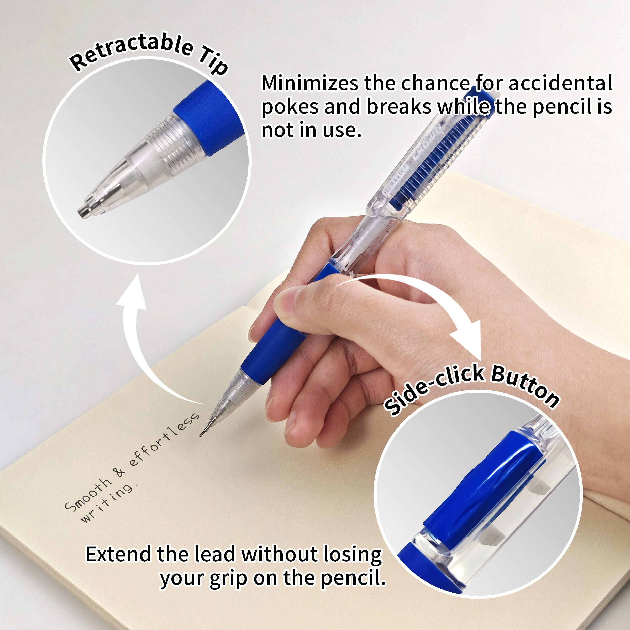 Crown 0.7 mm Mechanical Pencil (3/Pack)