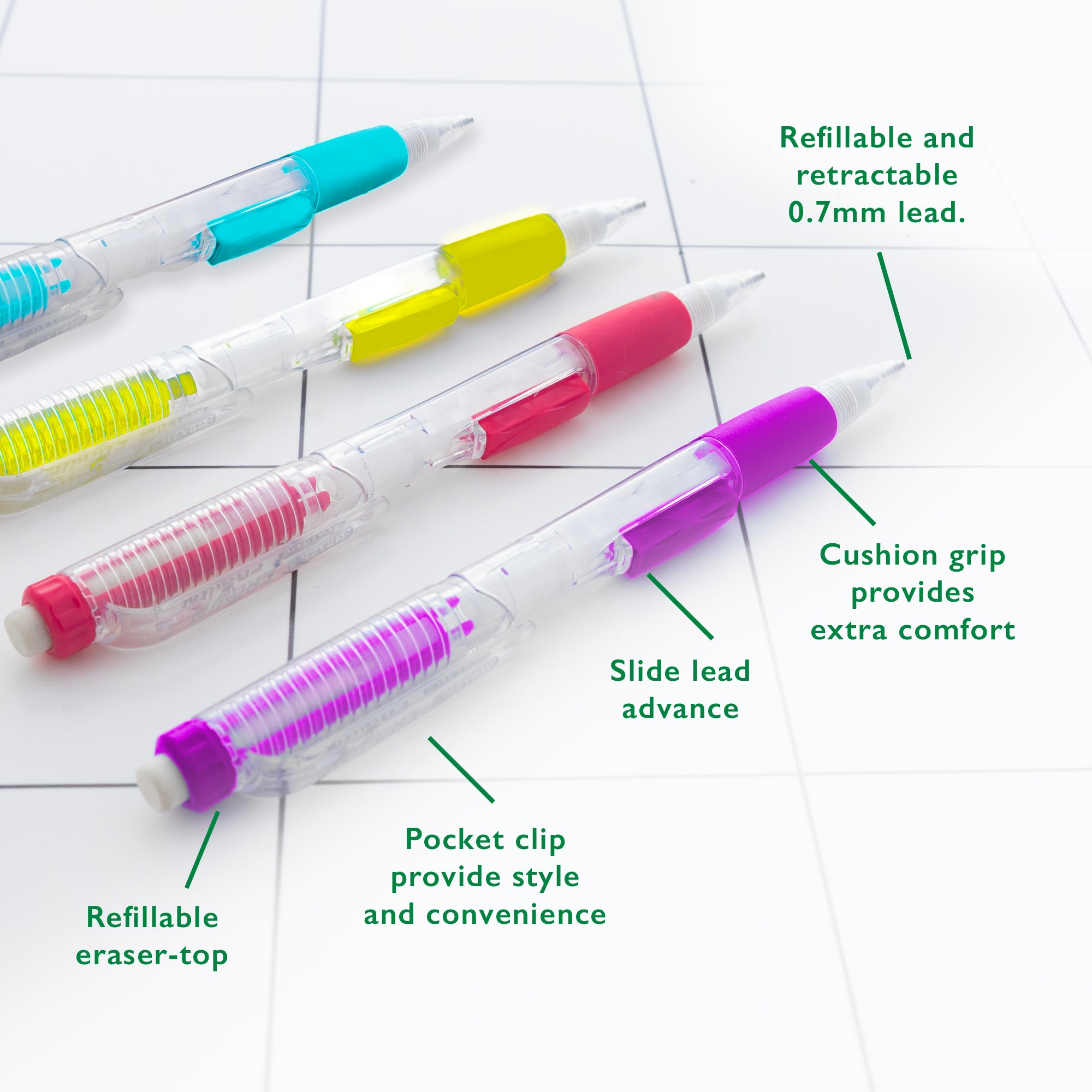 Crown 0.7 mm Mechanical Pencils, 1 Count, 2B Lead
