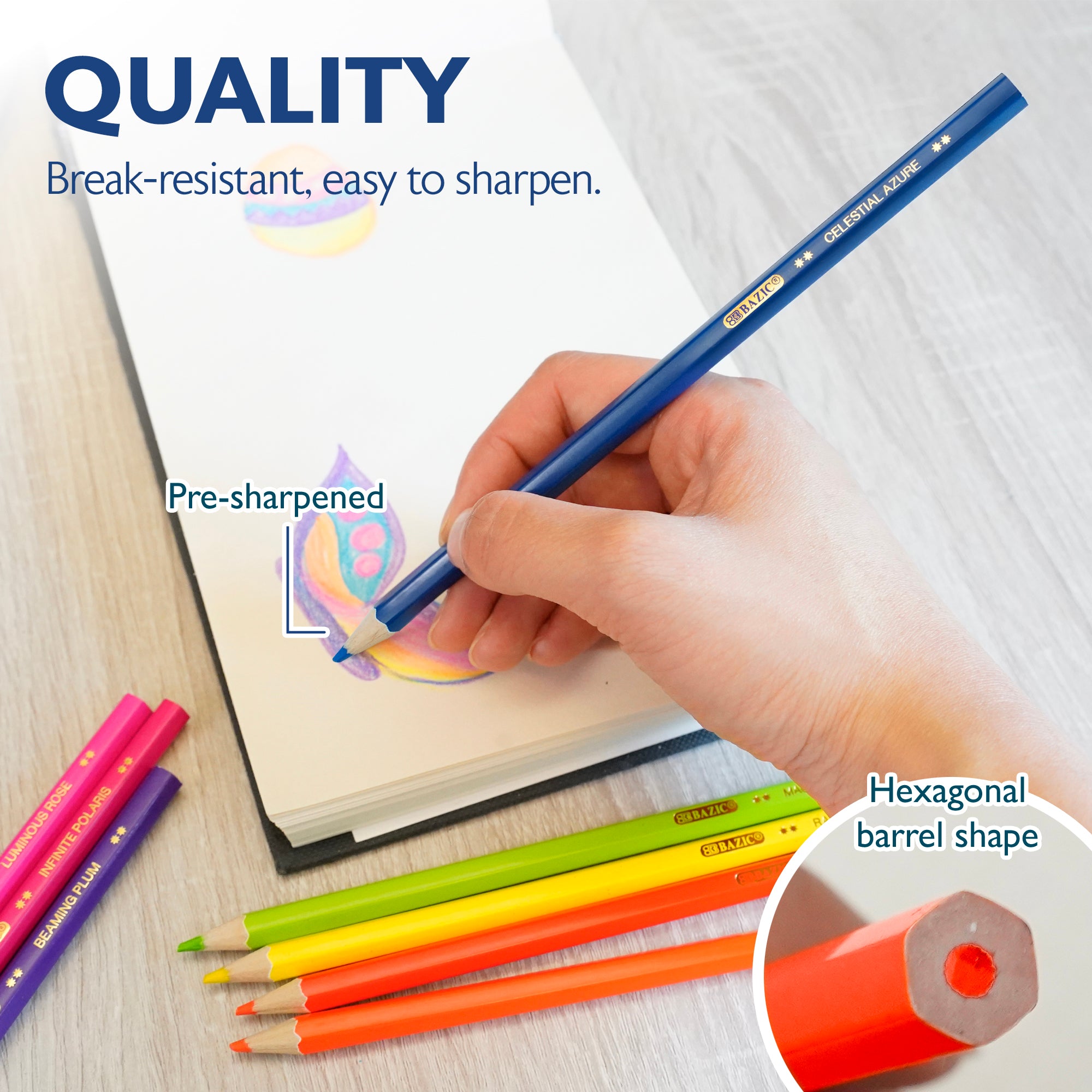Neon Colored Pencils, 8 Count, Pre-Sharpened