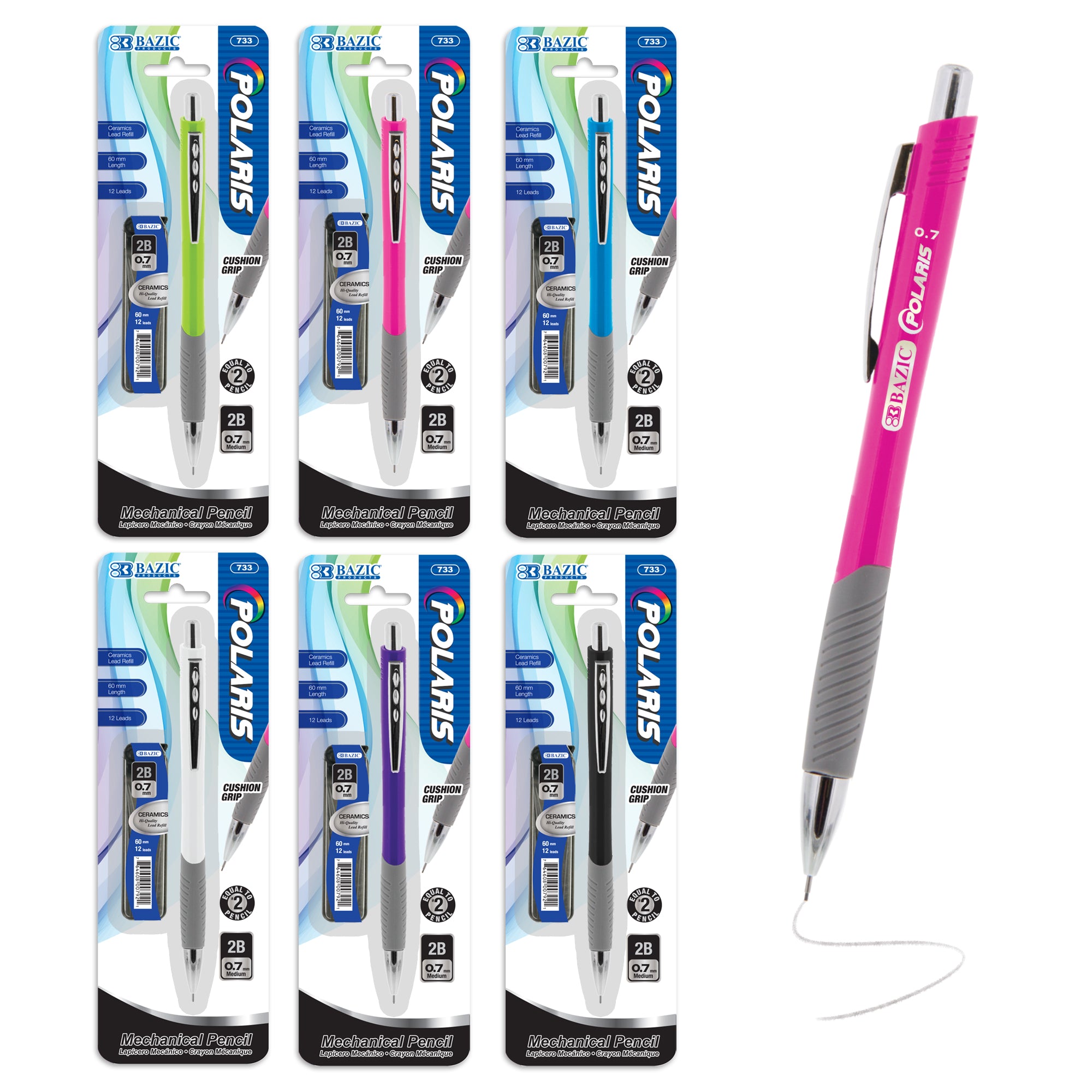 Polaris 0.7mm Mechanical Pencil, 2B Ceramic Lead, Refillable