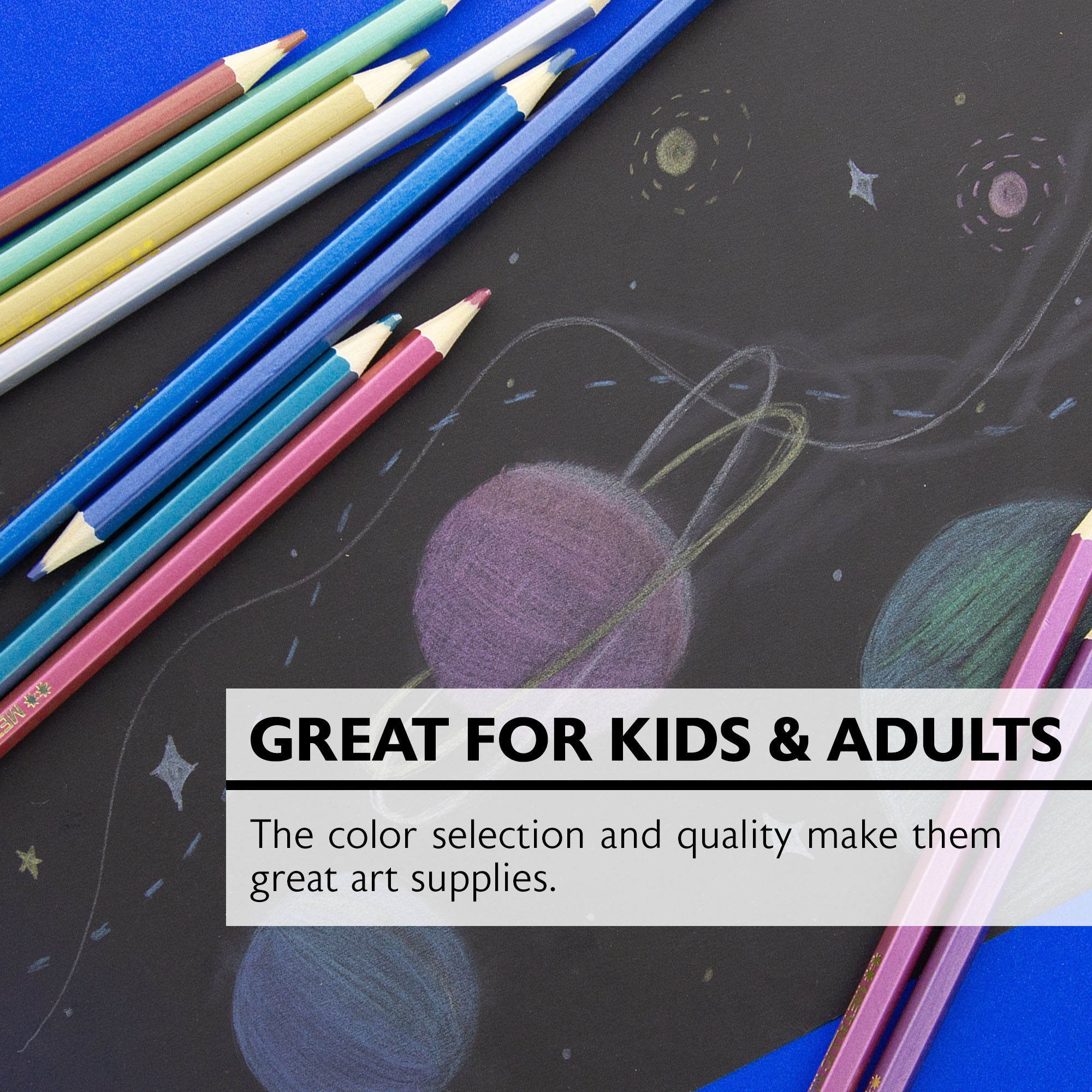 Metallic Colored Pencils, 12 Shimmering Colors