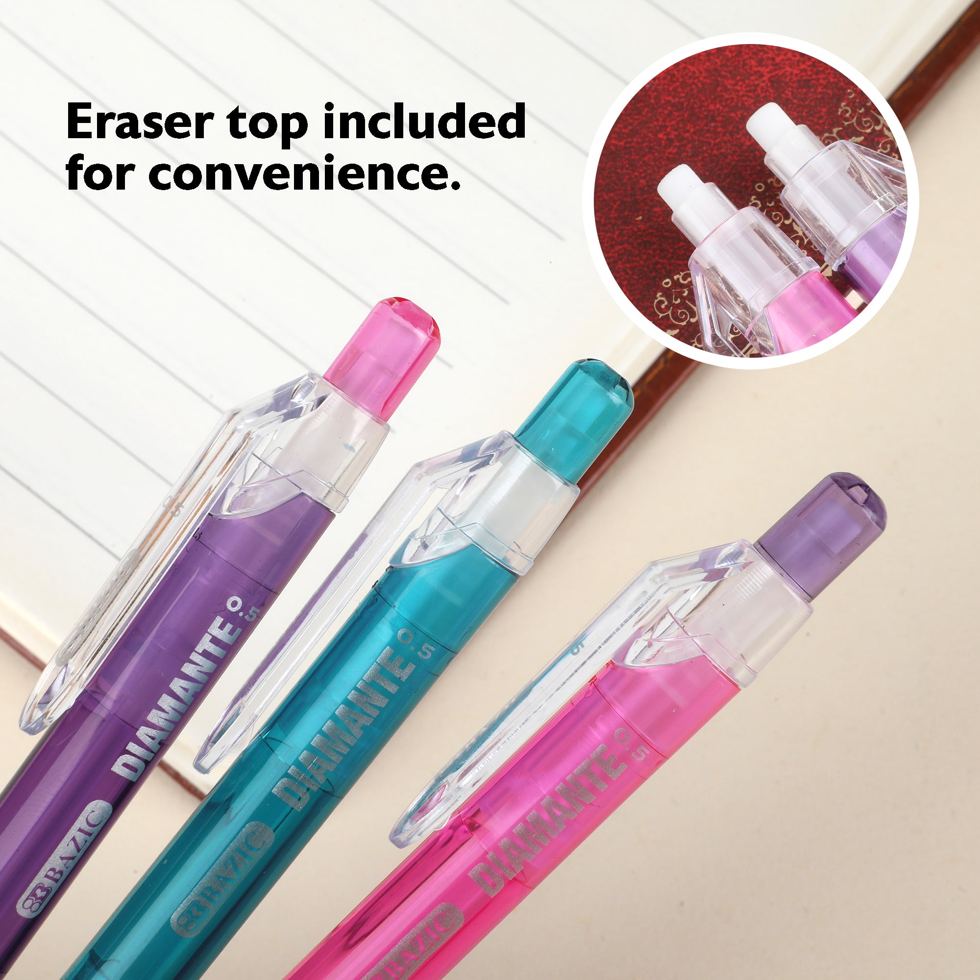 Diamante 0.5 mm Mechanical Pencils, HB Lead, Grip