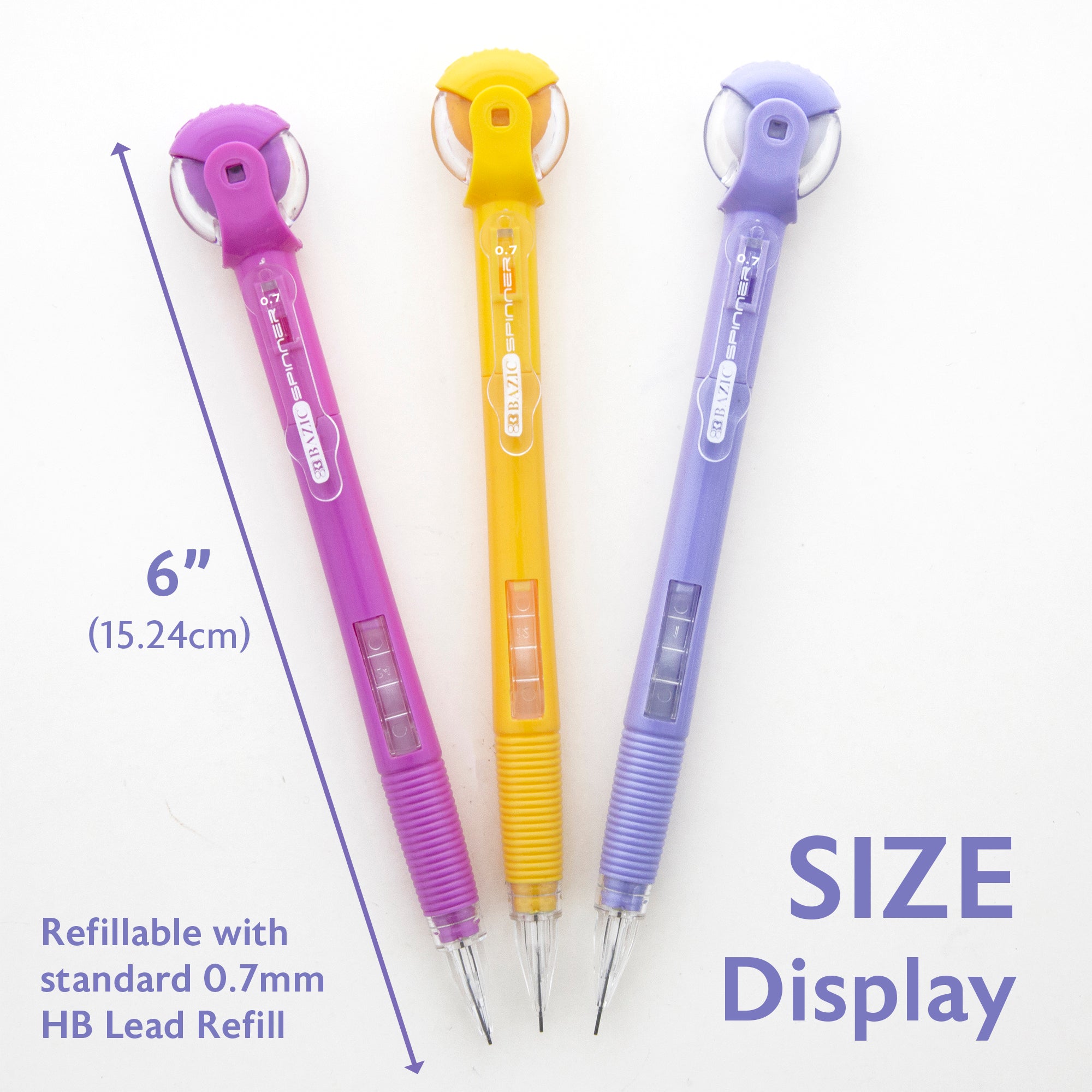 0.7 mm Mechanical Pencils, 3 Count, HB Lead