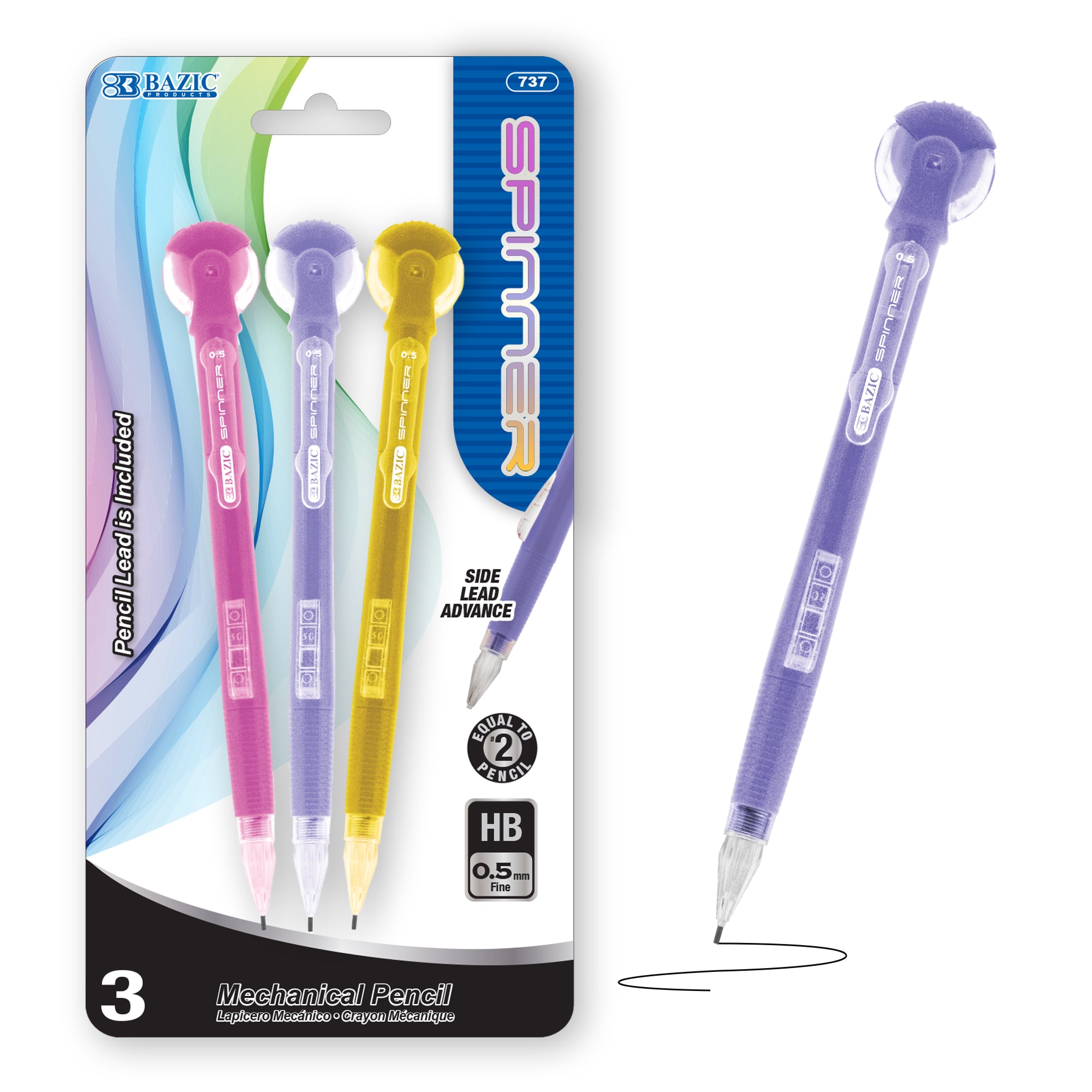 0.7 mm Mechanical Pencils, 3 Count, HB Lead