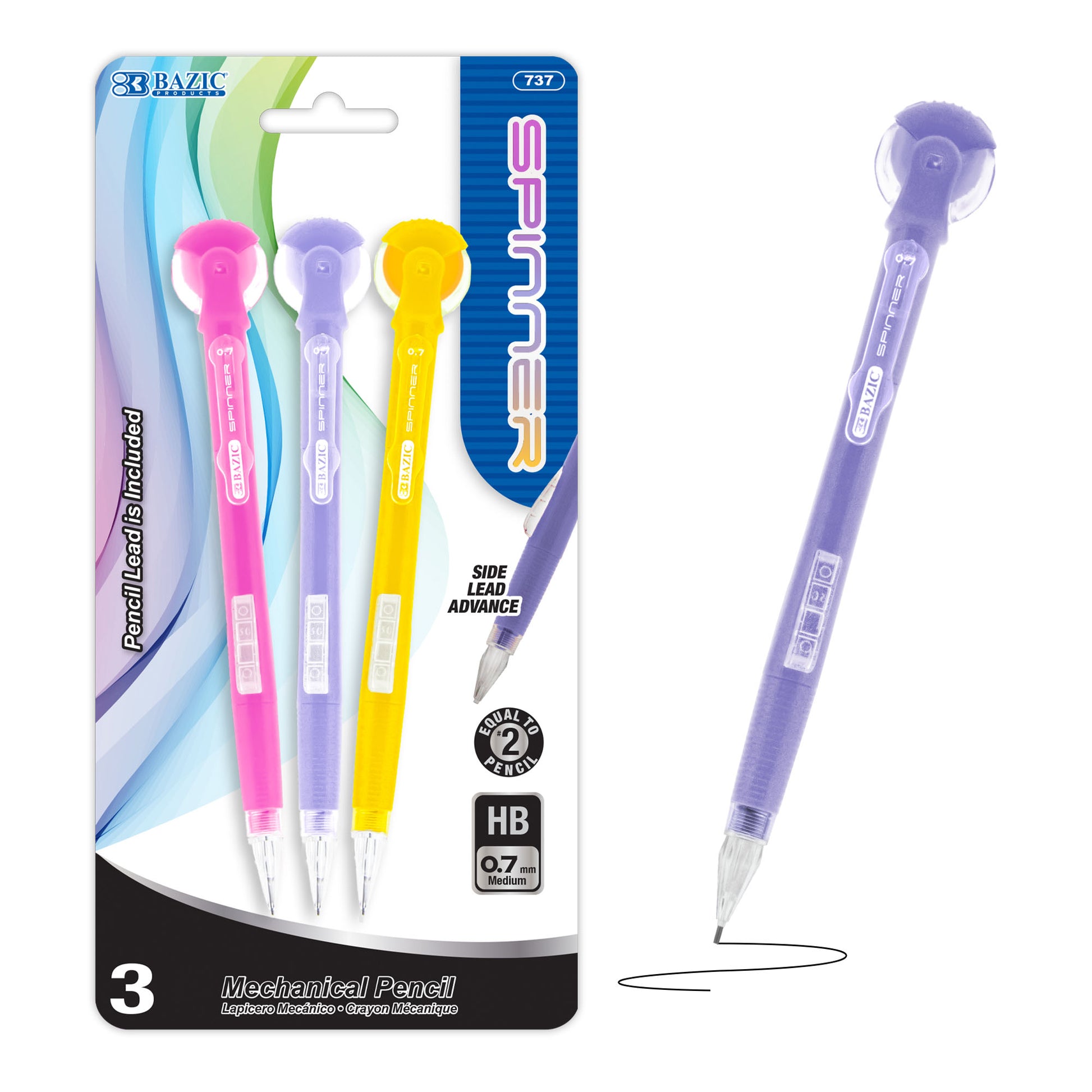 Spinner Top Eraser 0.7 mm  Mechanical Pencil 