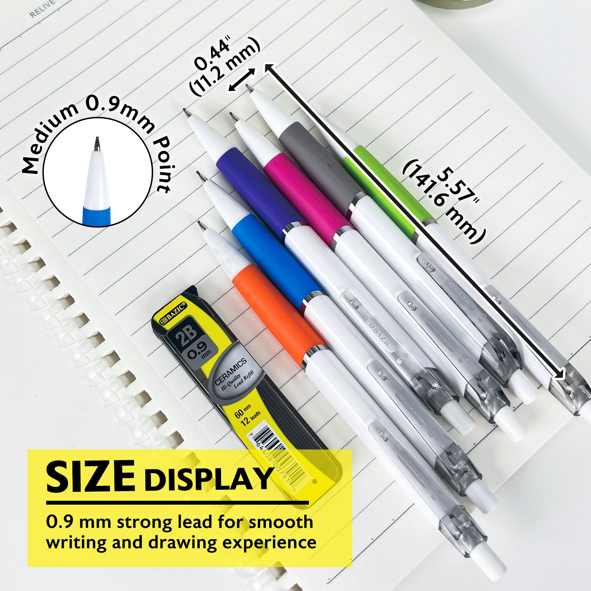 BAZIC Prism 0.9 mm Mechanical Pencil w/ Ceramic High-Quality Lead