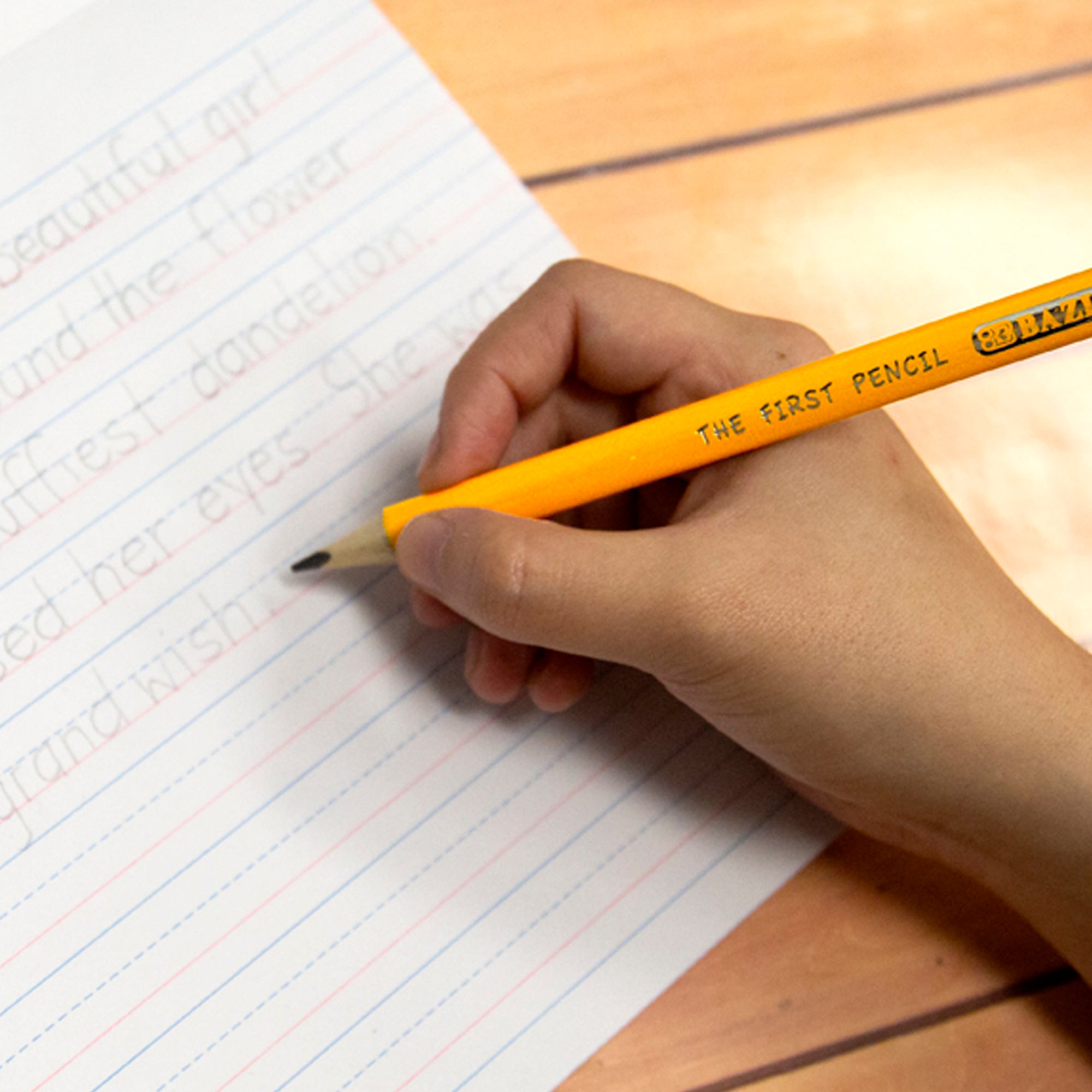 BAZIC The First Tri-Angle Jumbo #2 HB Pencils with Eraser & Sharpener, Bigger 3.25mm Lead, 3 Count